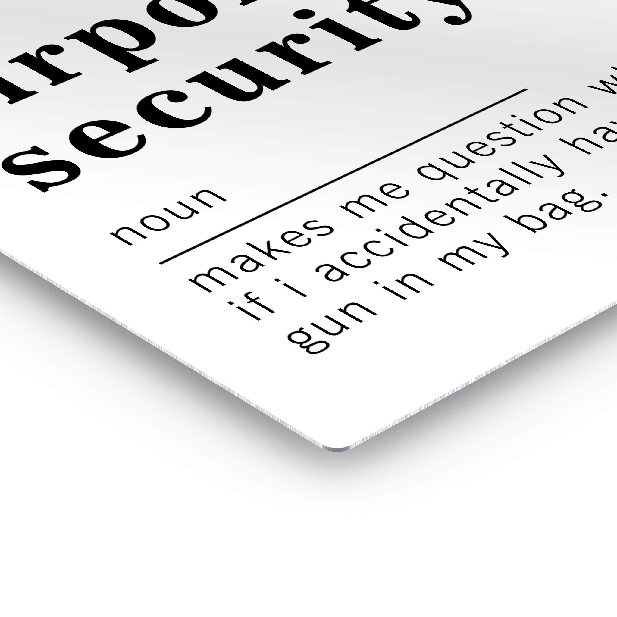 Funny Noun Dictionary Definition of Airport Security Metal Print - Inspirational Quote Wall Art for Living Room, Bedroom & Bathroom - Ready to Hang Home Decor (30x20 Inches) | Perfect for Travel Lovers & Humor Enthusiasts - Made in USA