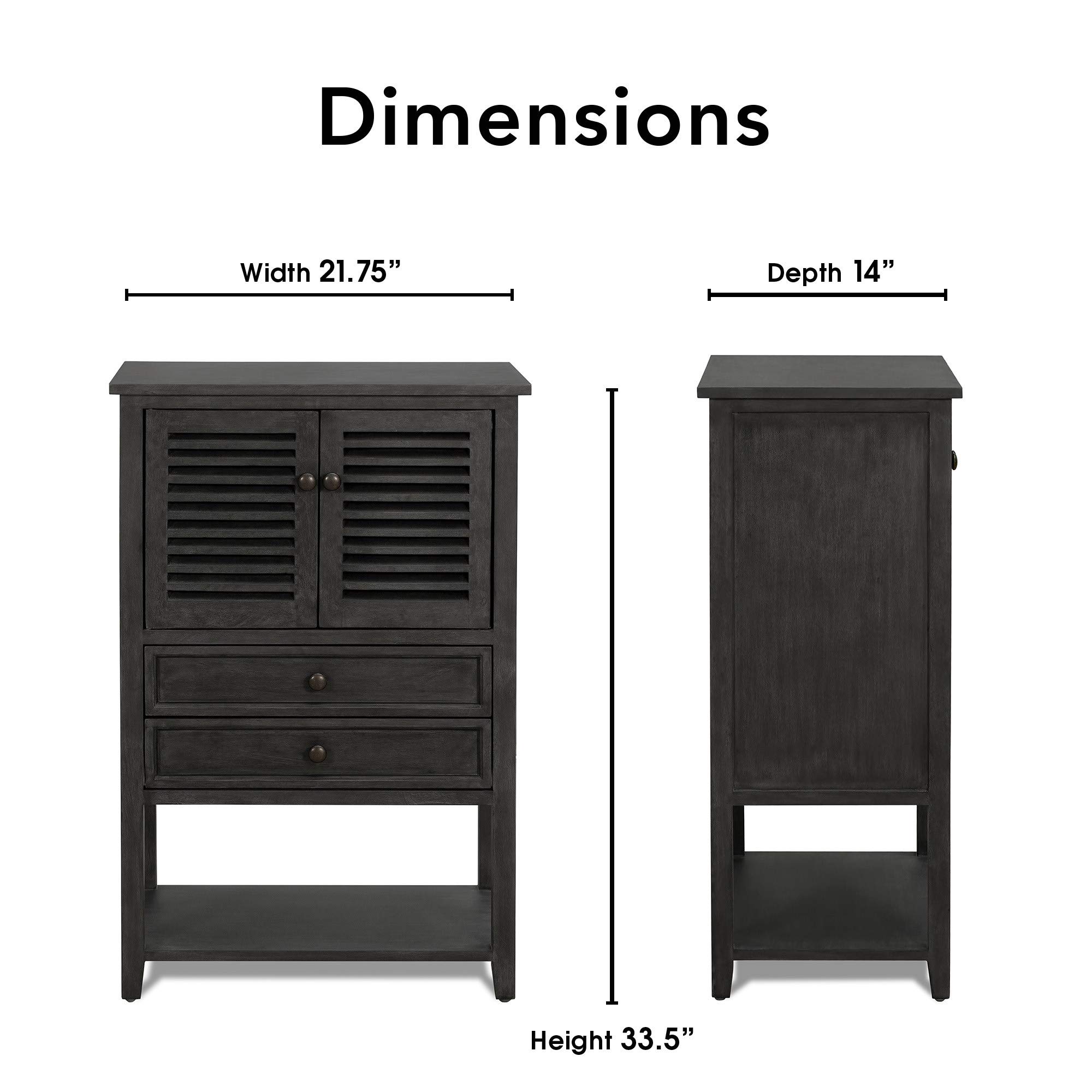 Finch Webster Storage Cabinet - Gray Organizer for Home & Office - Perfect for Bedroom, Living Room, and Closet Storage Solutions