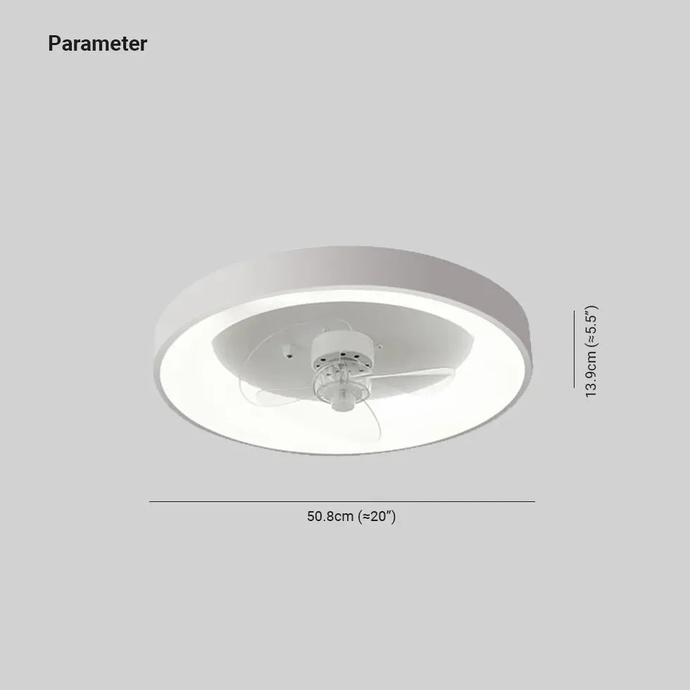 White Round Ceiling Fan with Light - Modern LED Lighting & Remote Control - Perfect for Bedroom, Living Room & Outdoor Patio