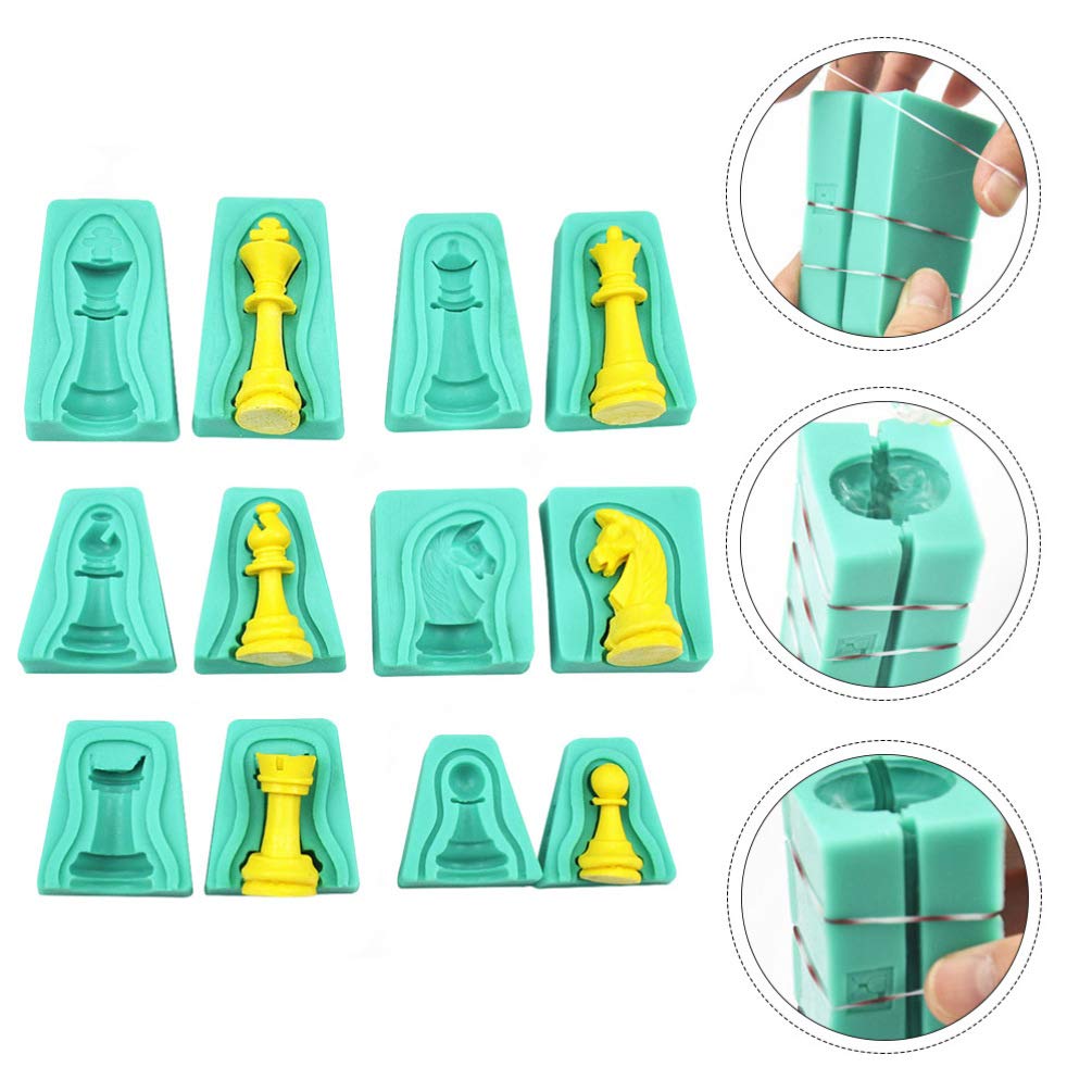 12Pcs 3D Chess Piece Silicone Mold Set for DIY Cake Decorating, Chocolate Making, Candle Wax & Resin Crafts - Perfect for Birthday Parties, Baking Projects, and Creative Gift Making