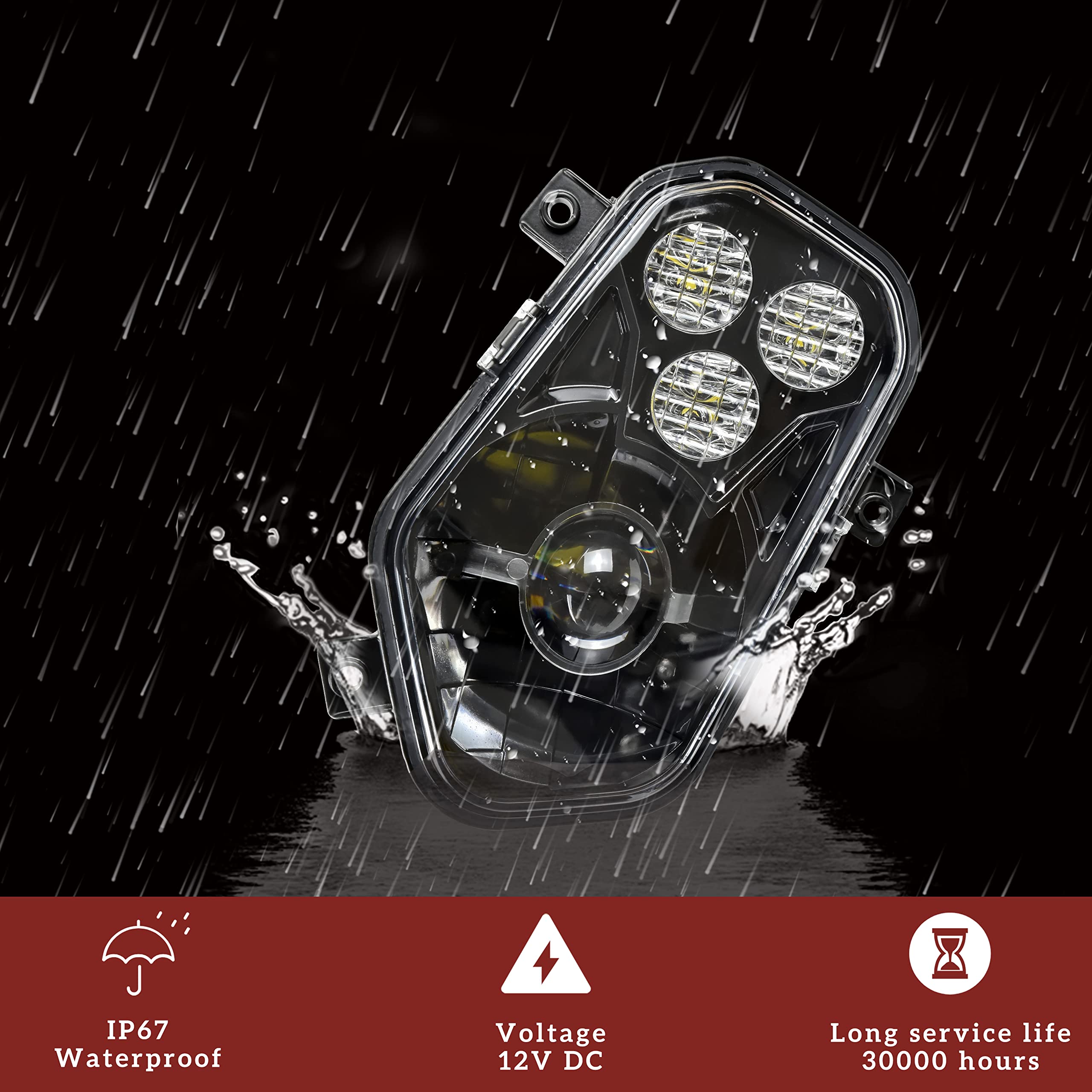 SAUTVS LED Headlights with Angel Eye for Polaris Sportsman 400 500 550 570 800 850 (2009-2017) - High/Low Beam LED Front Lamps for ATV & UTV - Perfect for Off-Roading, Night Riding & Trail Adventures