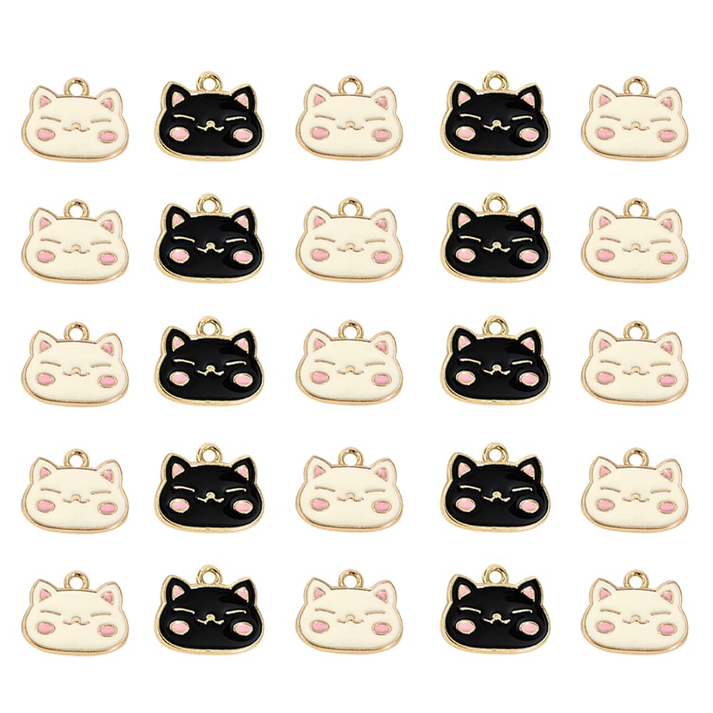 20-Piece Cute Cat Enamel Charms Set - DIY Jewelry Making Supplies for Earrings, Necklaces, Bracelets & Keychains - Perfect for Crafting, Gifts & Kawaii Fashion Accessories