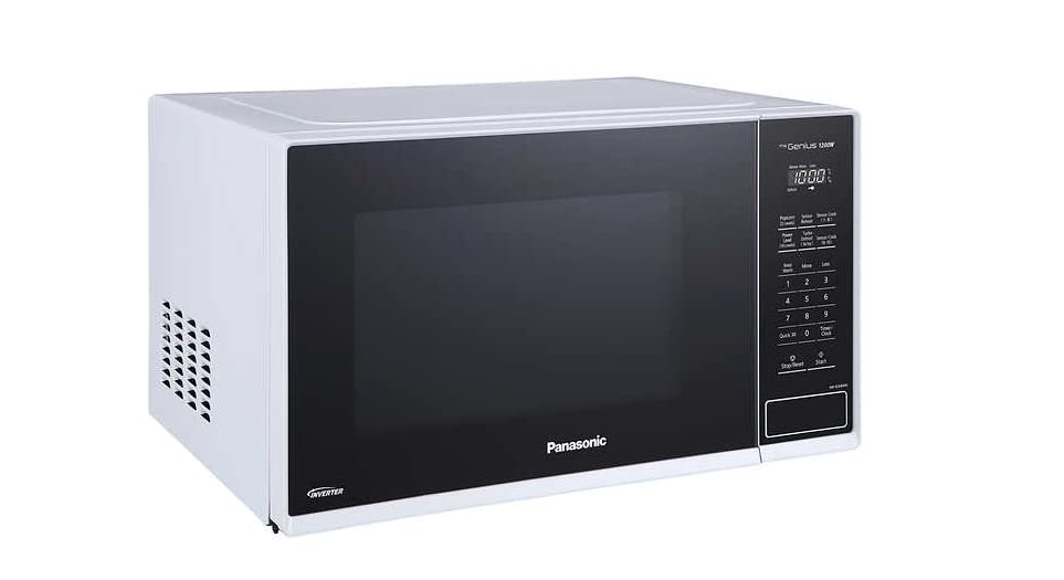 Panasonic NNSC64MW 1.3 cu ft 1200W Inverter Microwave Oven with Genius Sensor - Compact Countertop Microwave for Small Kitchens, Dorms & Offices - Perfect for Reheating, Defrosting & Quick Meals