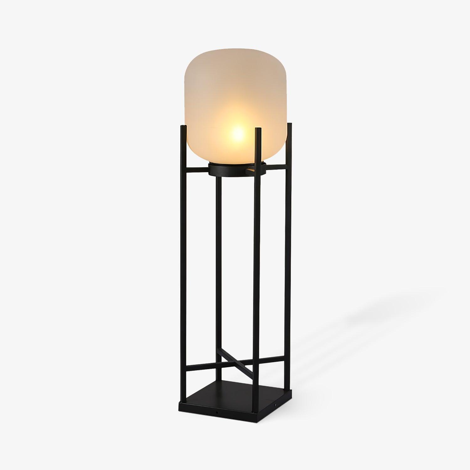 Modern LED Lantern Floor Lamp - Dimmable Indoor/Outdoor Lighting for Living Room, Patio, and Garden Decor