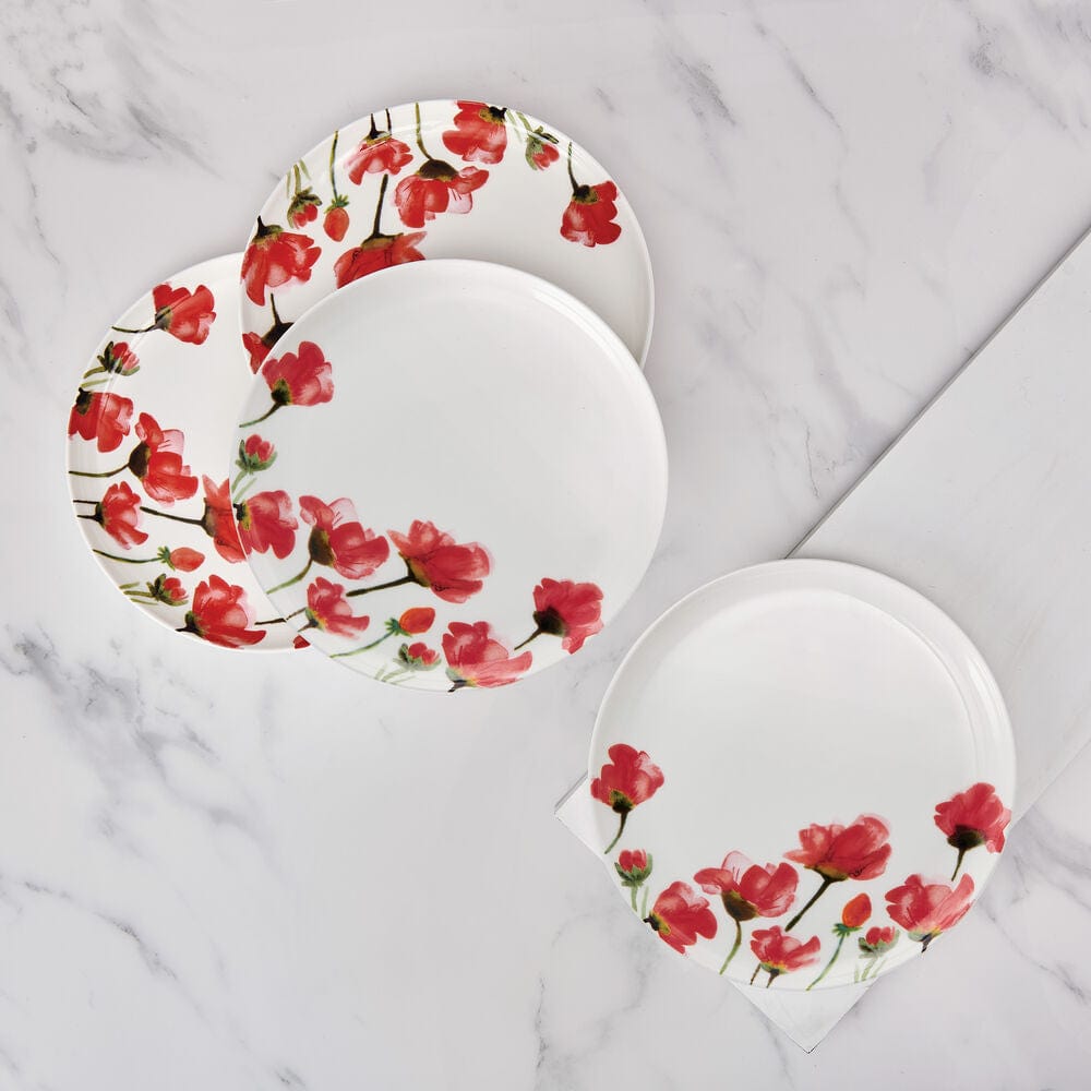 Keira Set of 4 Elegant Salad Plates - Perfect for Dinner Parties, Family Gatherings & Everyday Use