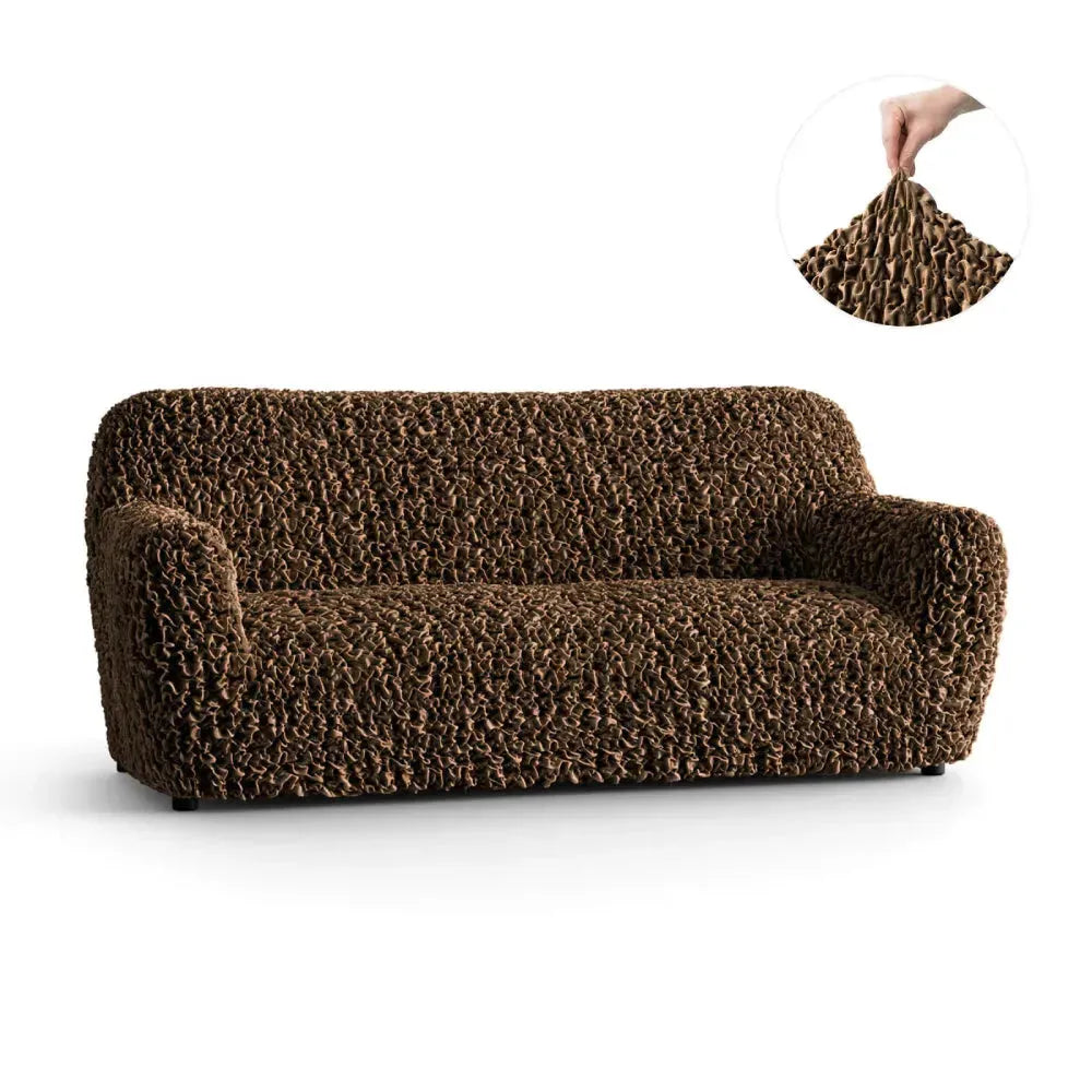 Fuco Velvet 3 Seater Sofa Slipcover - Soft Stretch Couch Cover for Living Room, Home Decor & Furniture Protection