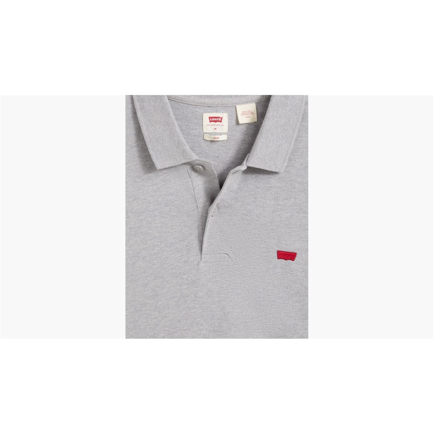 Levi's Men's Medium Grey Heather Polo T-Shirt - Casual Comfort Fit Cotton Shirt for Everyday Wear & Outings
