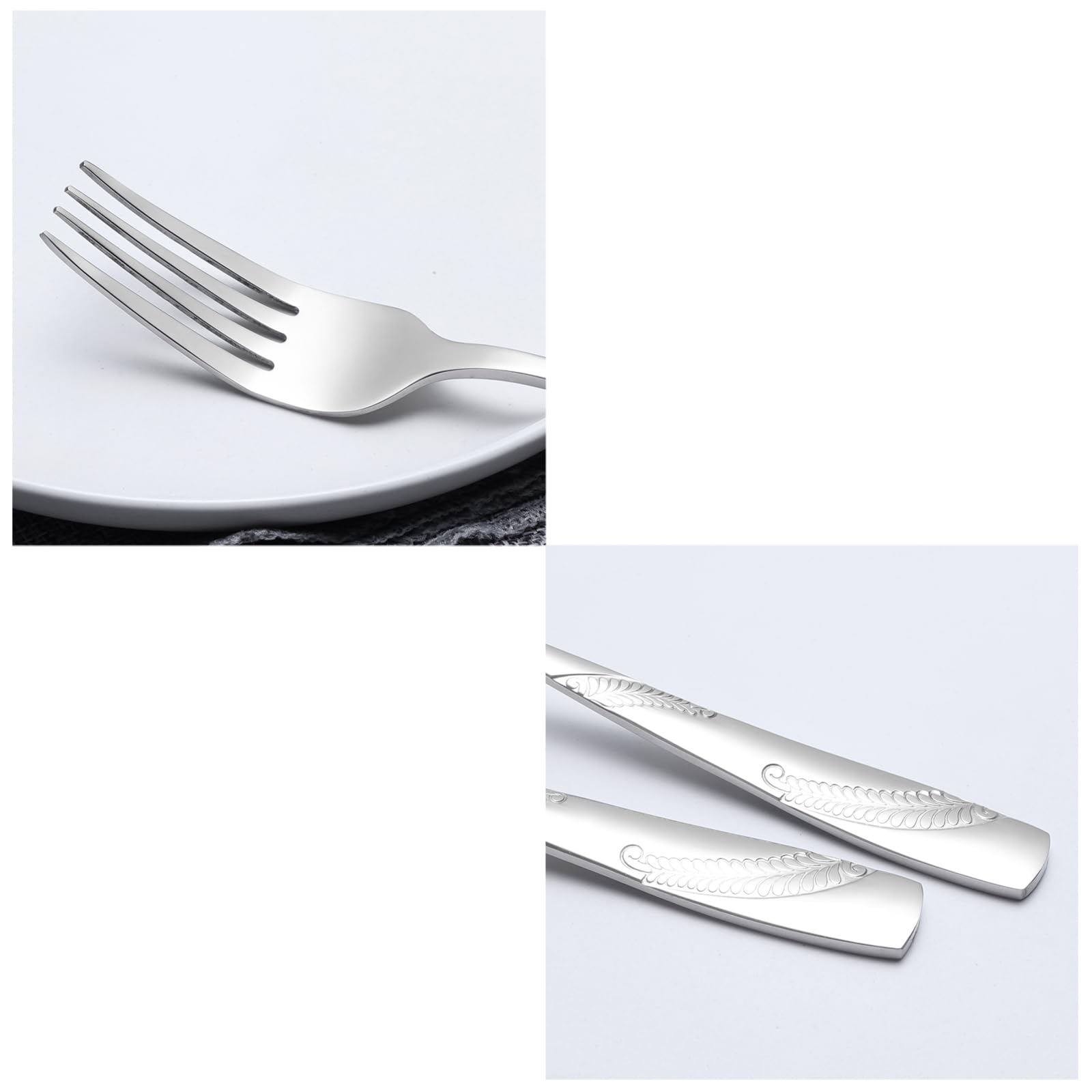 16-Piece Stainless Steel Dinner Forks Set - 8.19 Inch Elegant Kitchen Silverware for Restaurants, Weddings & Home Dining - Dishwasher Safe & Rust Resistant