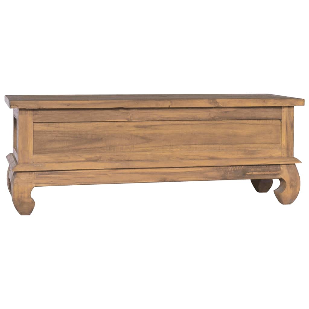 Rustic Solid Teak Wood TV Stand Entertainment Center - 43.3