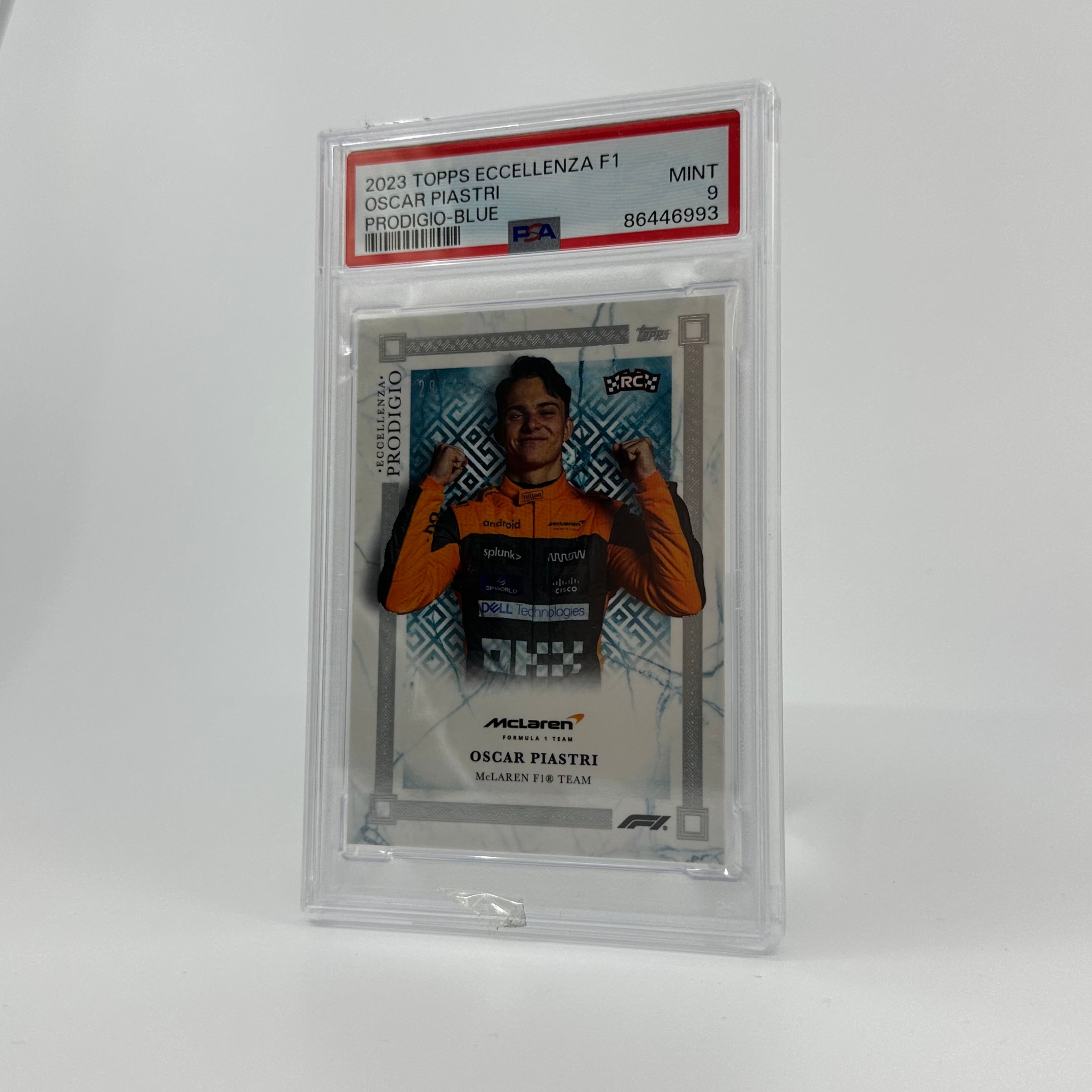 PSA 9 29/49 Oscar Piastri Blue Rookie Card RC - 2023 Topps Eccellenza F1 Prodigio Racing Collectible | Perfect for F1 Memorabilia Collections, Sports Card Investments & Motorsport Fans