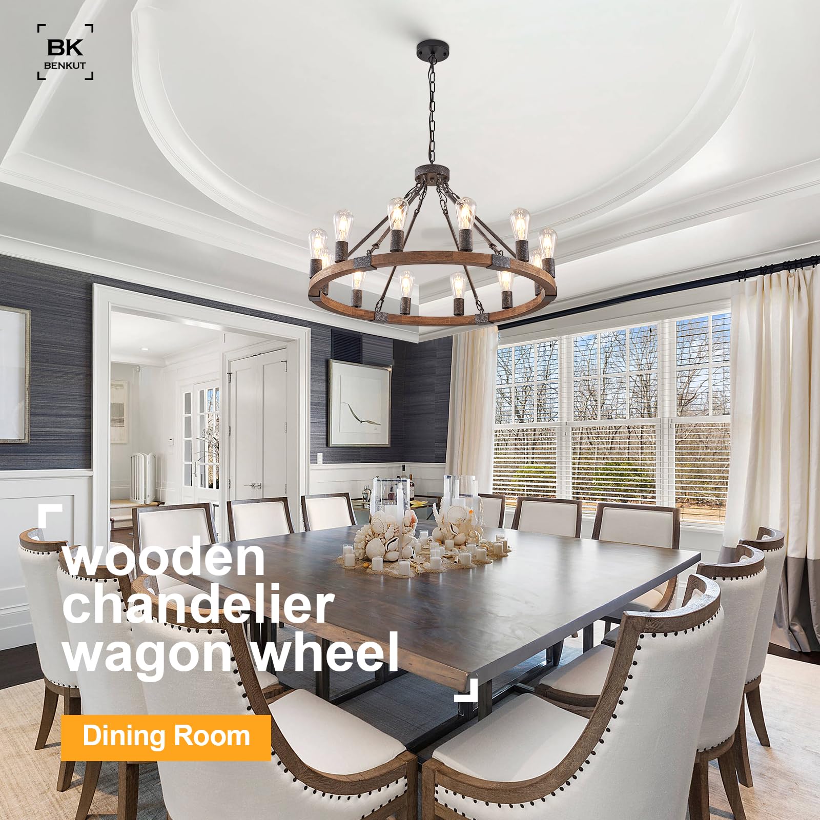 Farmhouse Wagon Wheel Chandelier 31