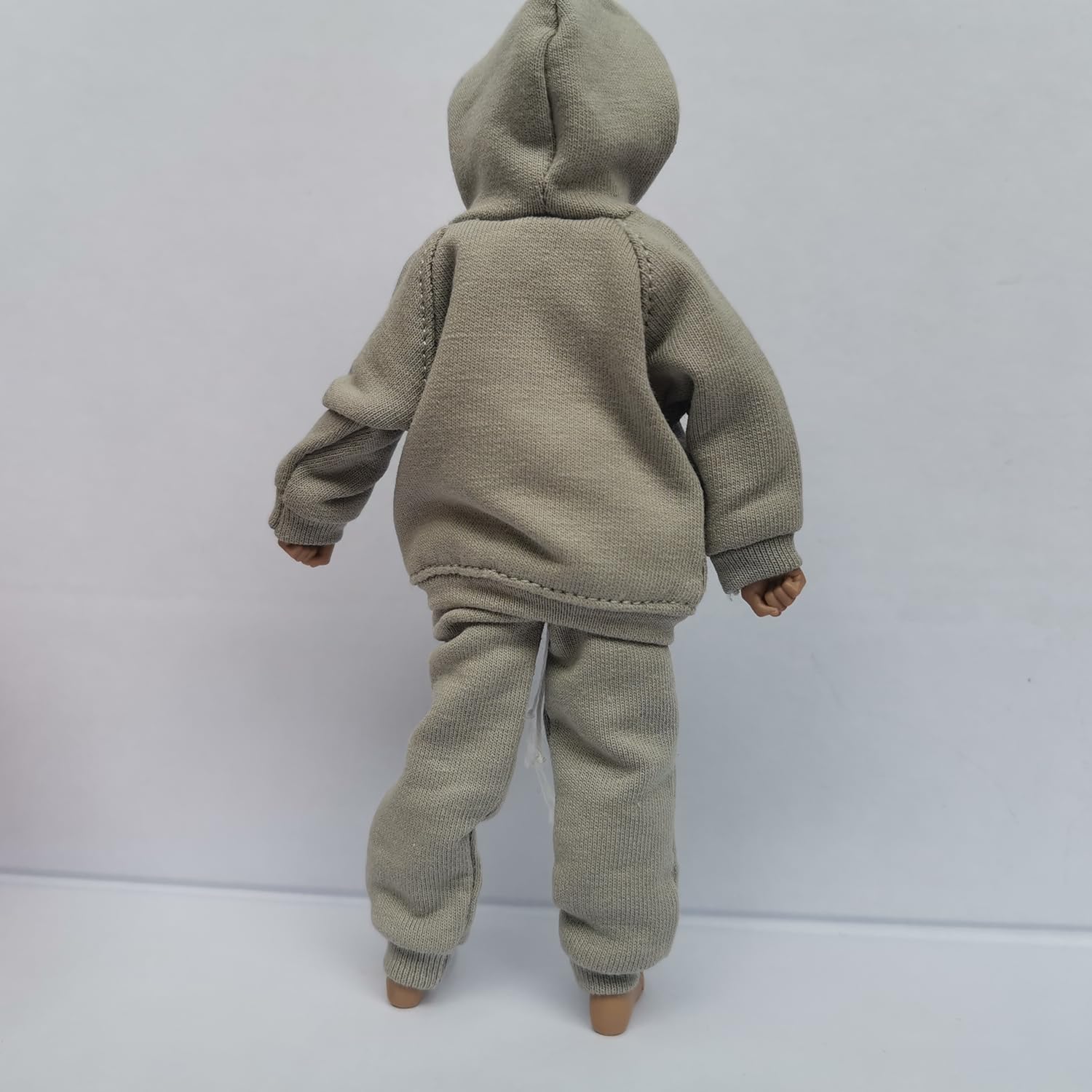 1/12 Scale Male Action Figure Clothes Set - Gray Hoodie & Pants for 6-inch Dolls - Perfect for Collectors, Customization and Diorama Displays