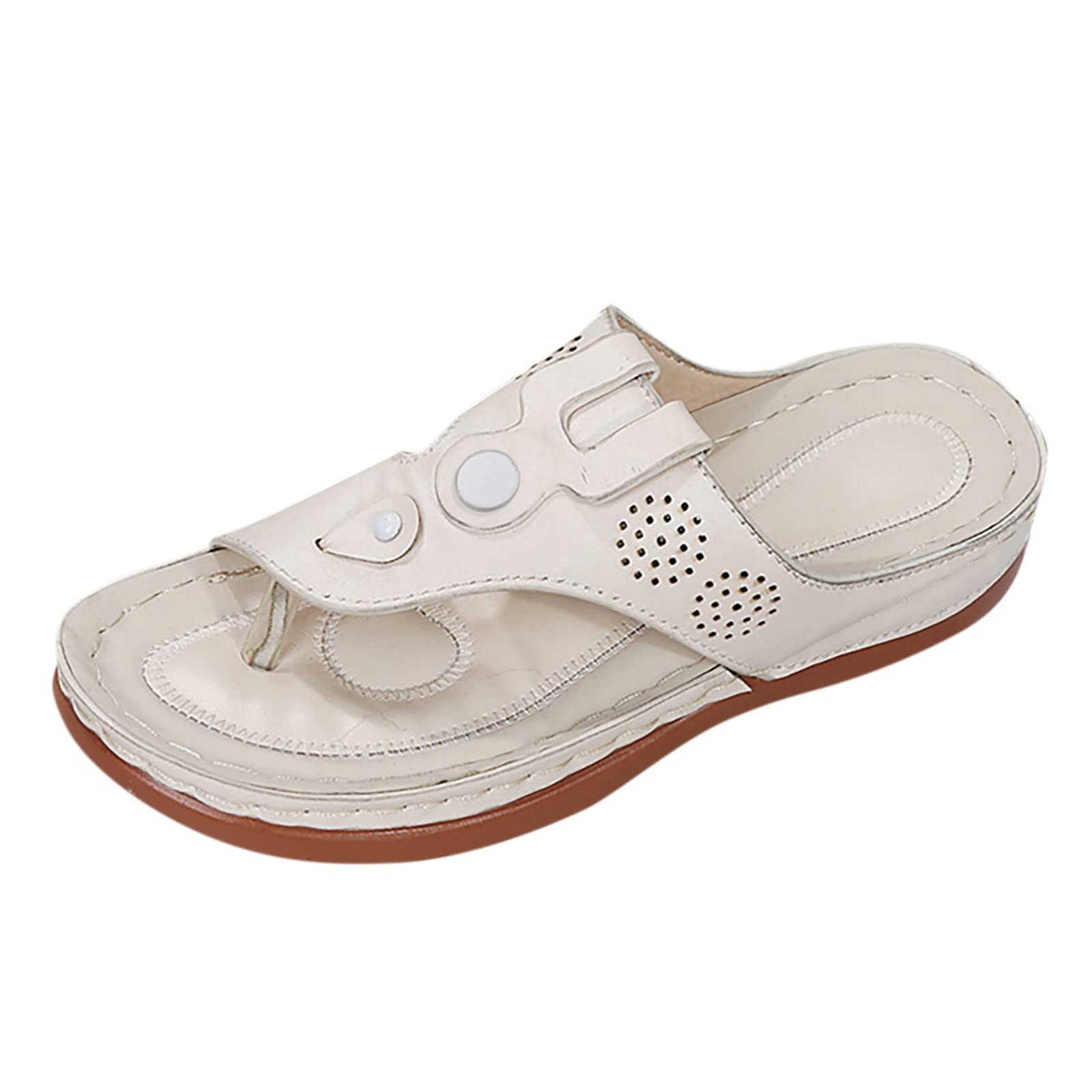 WAJCSHFS Women's Orthopedic Sandals with Arch Support - Comfortable Open Toe Wedge Sandals for Plantar Fasciitis & Flat Feet - Slip On Roman Style Summer Shoes for Walking, Travel & Casual Wear