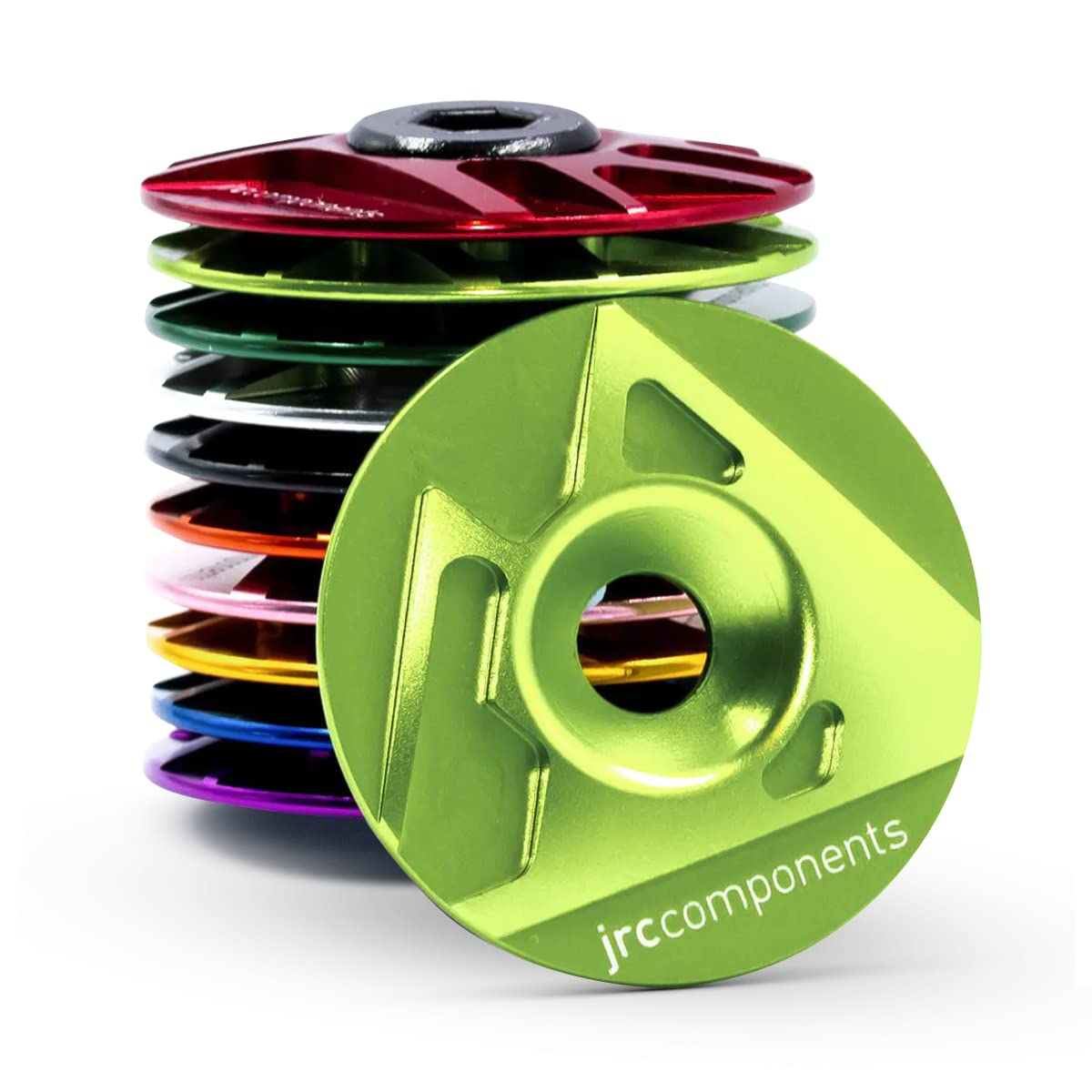 JRC Components Lightweight 6061-T6 Aluminum Headset Stem Top Cap & Bolt - Compatible with 1-1/8