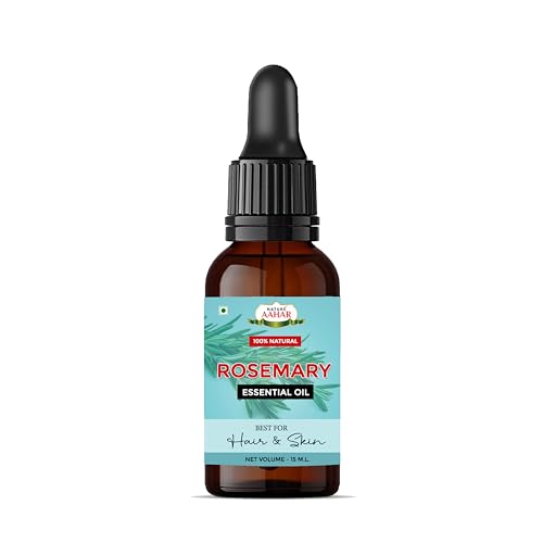 NATUREAAHAR 100% Pure Natural Rosemary Essential Oil for Hair Growth, Hair Fall Control & Scalp Nourishment | Skin Care & Aromatherapy | 15ml | Promotes Thicker Hair & Healthy Skin | Perfect for DIY Hair Masks, Massage & Relaxation