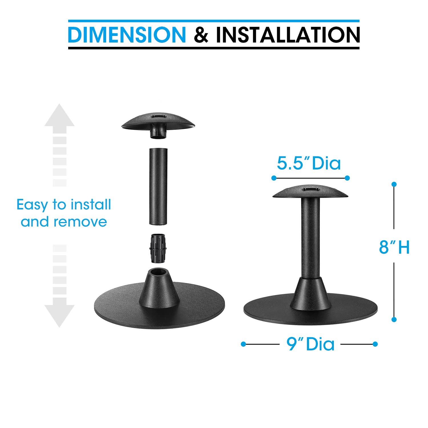 Unicook 8 Inch Outdoor Grill Cover Support Pole - Durable Rustproof Plastic Dome Prop for Flat Top Griddle & Patio Furniture Covers - Prevents Rain & Snow Accumulation - Perfect for Backyard BBQs, Camping & Outdoor Dining