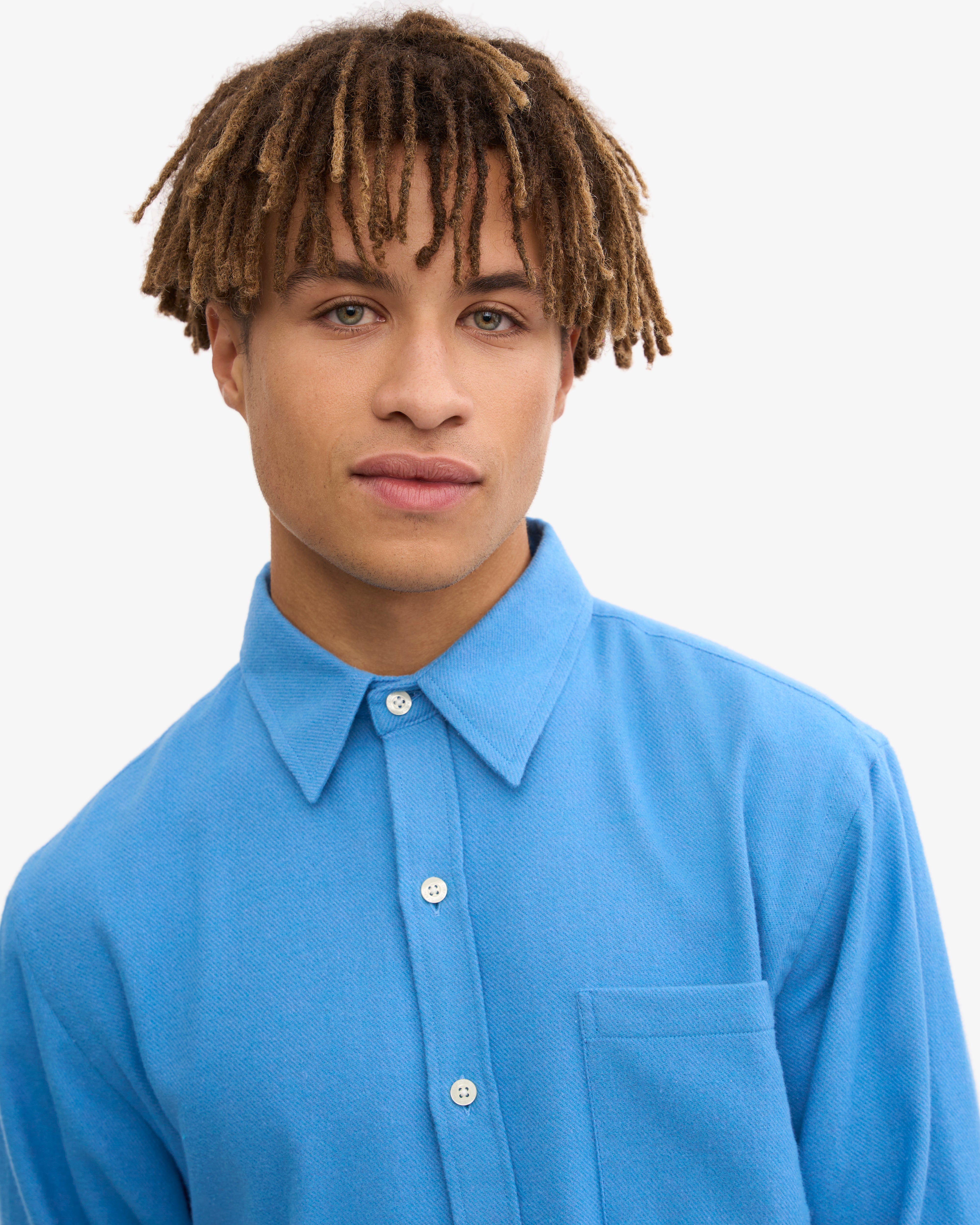 Premium Organic Cotton Flannel Shirt for Men - Soft & Comfortable Pacific Blue Plaid - Perfect for Outdoor Adventures, Camping & Casual Wear