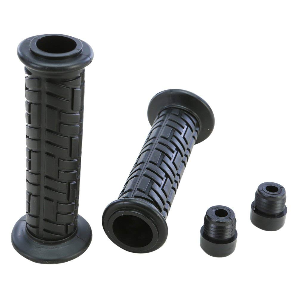 Emgo 42-28770 Black Plugged End Laser Grip - Premium Motorcycle Handlebar Grips for Harley, Honda, Yamaha - Comfortable Non-Slip Control for Long Rides & Cruising