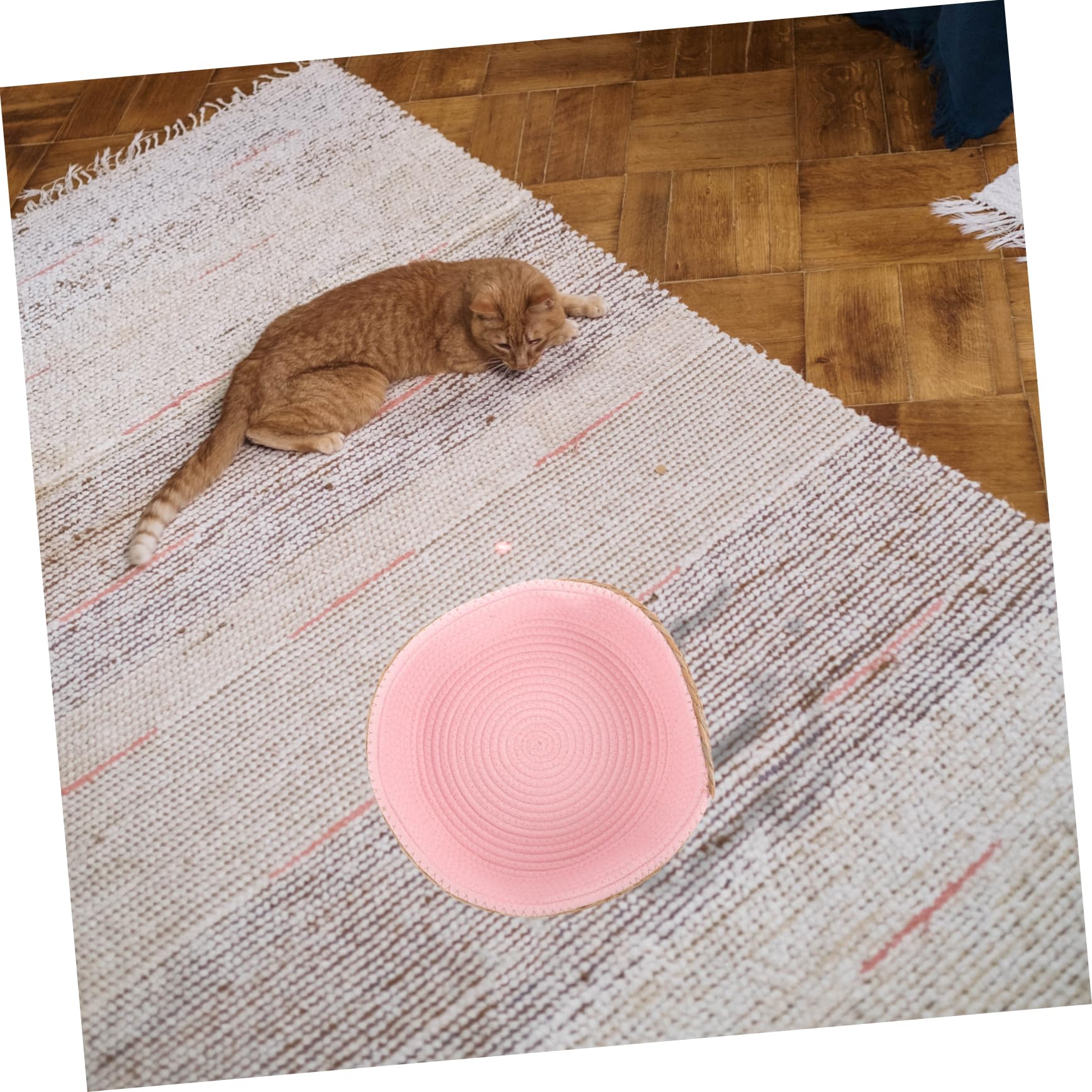 Balacoo Rattan Round Pet Bed - Soft Cushion Dog & Cat Bed for Small Pets, Breathable Willow Wicker Basket with Washable Pad - Cozy Sleeping Nest for Home, Living Room, or Patio Use