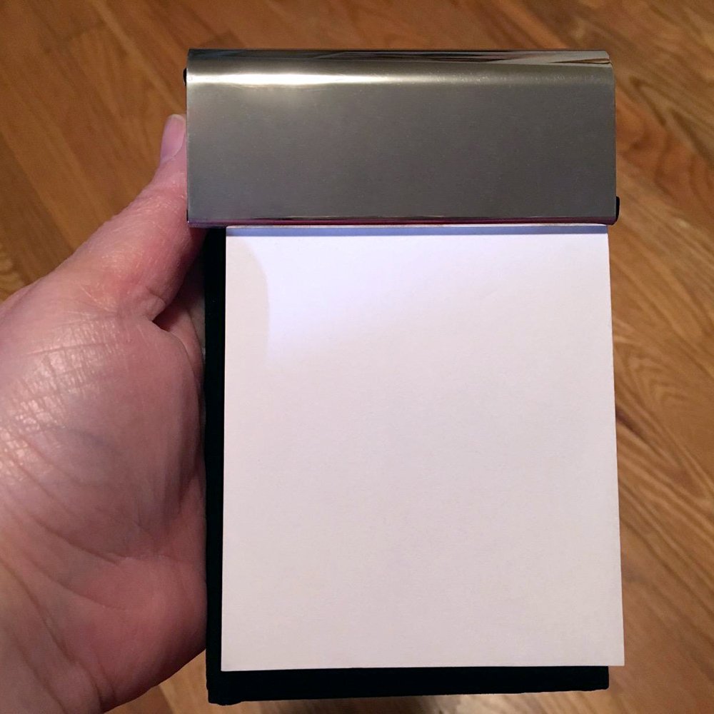 Silver Plated Memo Holder with Notepad - Elegant Office Desk Organizer for Notes, Reminders & To-Do Lists - Perfect for Home, Office & Workspace Organization