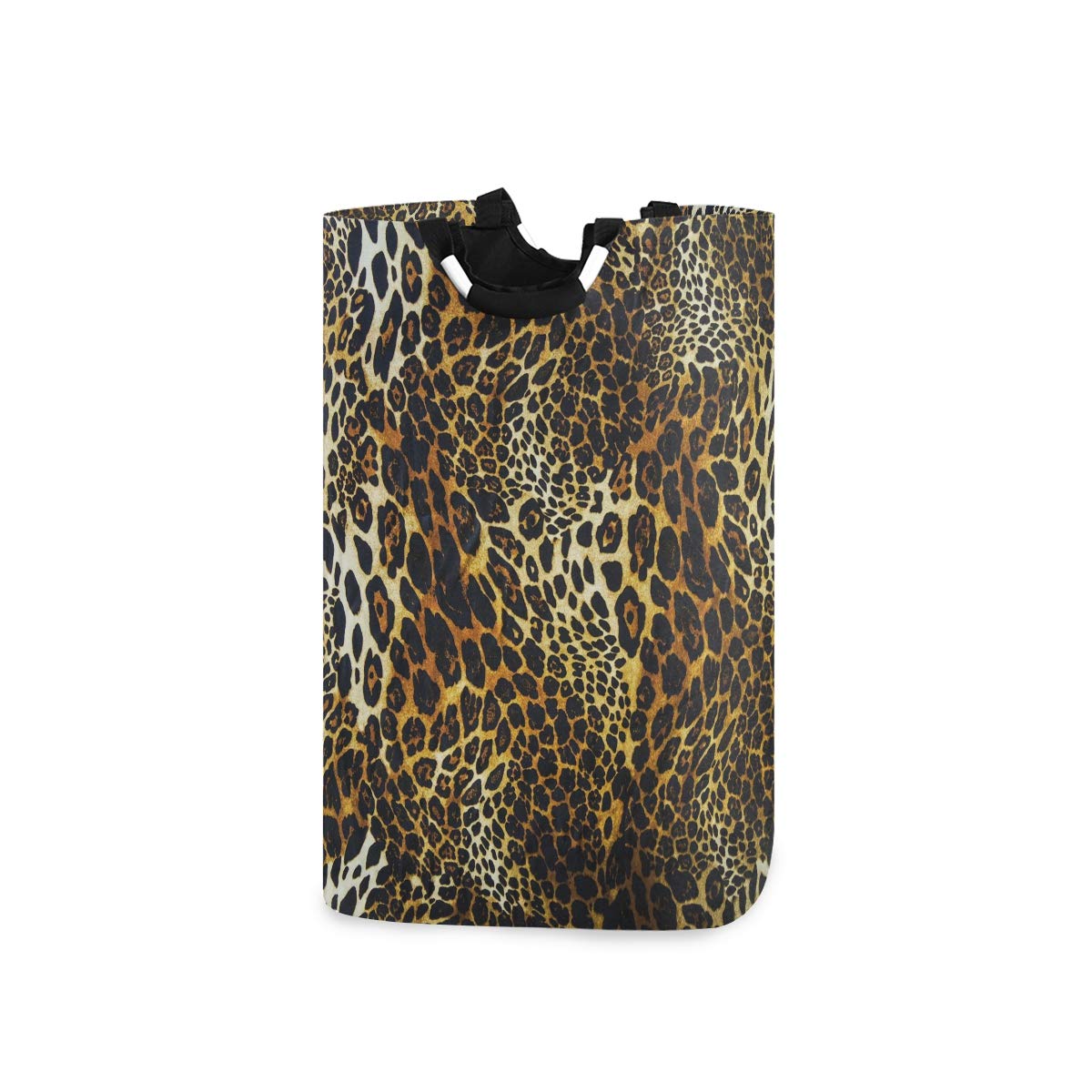 One Bear Fashion Large Foldable Laundry Basket with Handles - Christmas Leopard Print Collapsible Hamper Bucket for Nursery, Kids Clothes & Toys Storage | Perfect for Bedroom, Bathroom & Playroom Organization