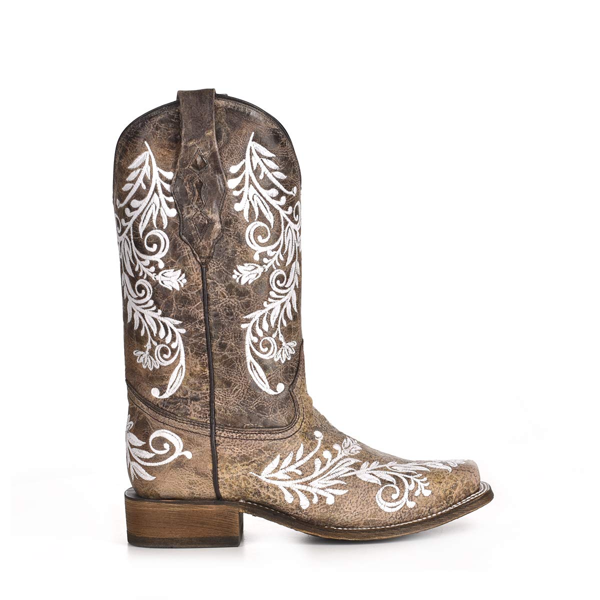 CORRAL Women's Western Cowhide Leather Boots - Embroidered Brown Cowboy Boots for Country Dancing, Rodeo & Casual Wear