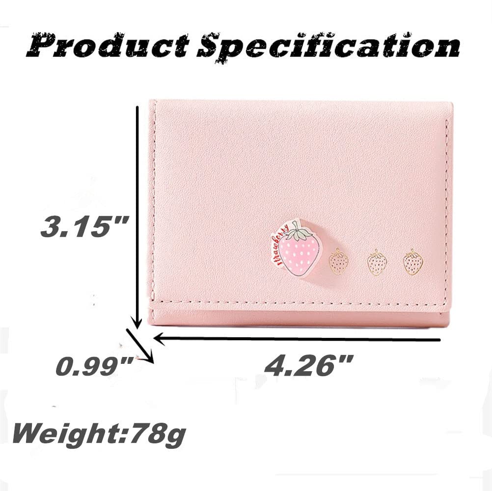 Cute Cartoon Strawberry Fruit Wallet - PU Leather Zipper Purse for Women & Girls (Green) - Perfect Gift for Birthday, Valentine's Day & Daily Use