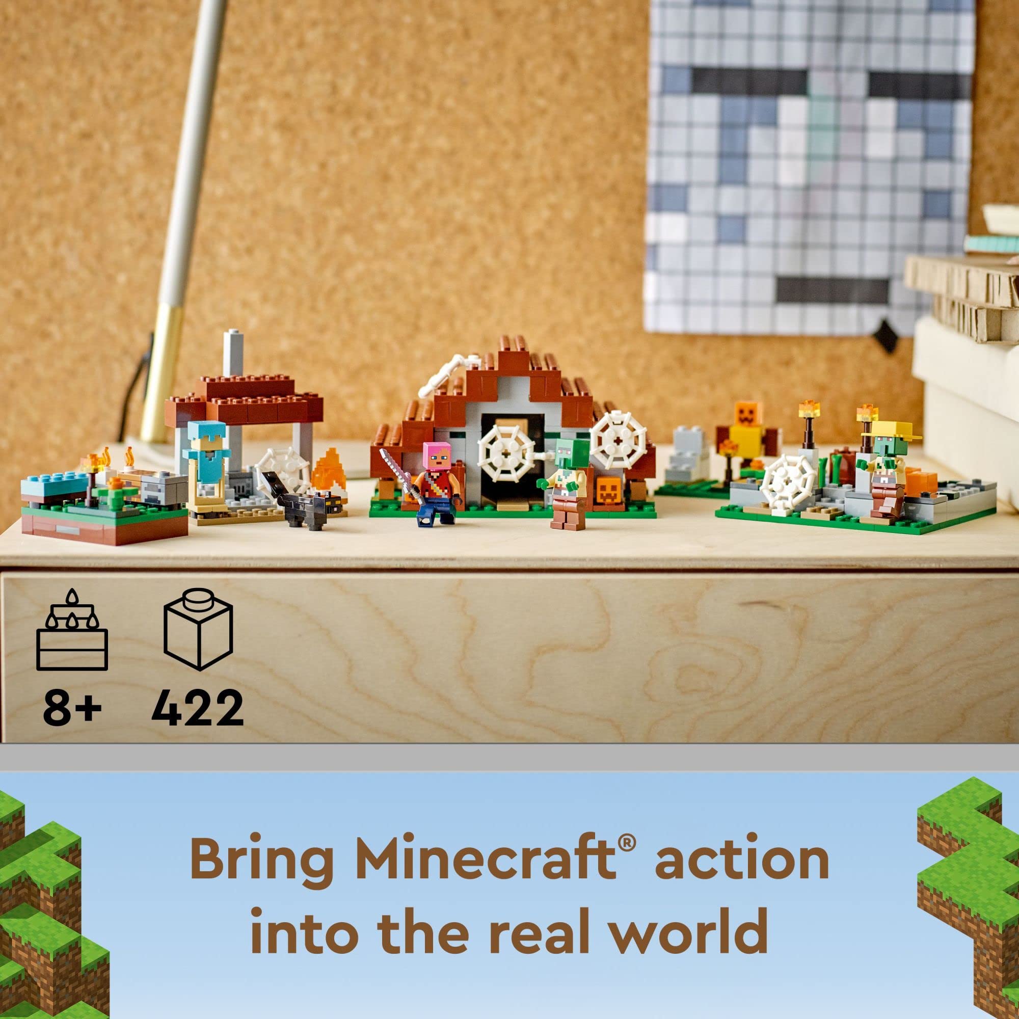 LEGO Minecraft The Abandoned Village Building Kit 21190 - Creative Construction Toy Set with Zombie & Hunter Figures for Kids Ages 8+ | Perfect Gift for Boys & Girls | Fun for Minecraft Game Fans & Collectors | Great for Playtime, Birthday Gifts & Creative Building Scenes