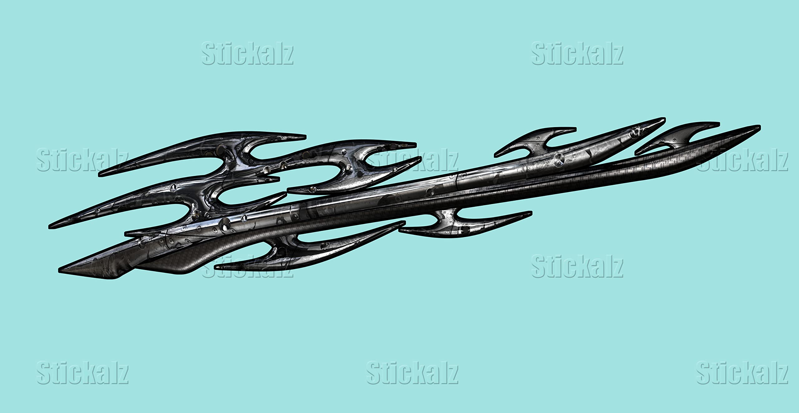 3D Tribal Car Wrap Vinyl Sticker - Sword & Steel Arms Design - Full Color Vehicle Graphics (26x90 inches) - Perfect for Custom Car Decals, Truck Wraps & Motorcycle Styling