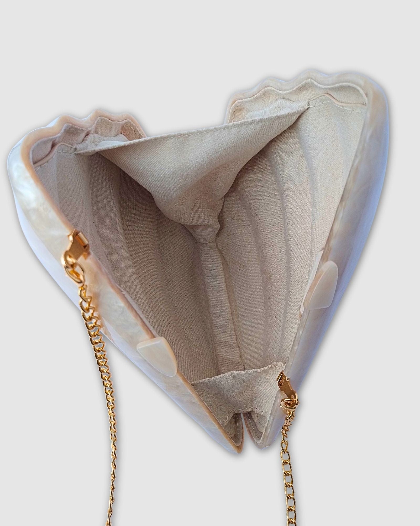 Izoa Clamshell Clutch Purse - Elegant White Handbag for Women | Perfect for Evening Parties, Weddings & Special Occasions