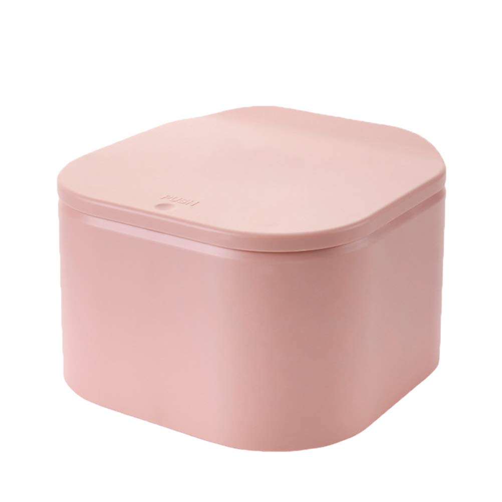 DOITOOL Mini Push Trash Can - Cute Small Waste Bin for Home, Office, Bathroom & Desktop | Compact Tabletop Dustbin for Garbage & Sundries (Pink) | Perfect for Desks, Nightstands, and Small Spaces