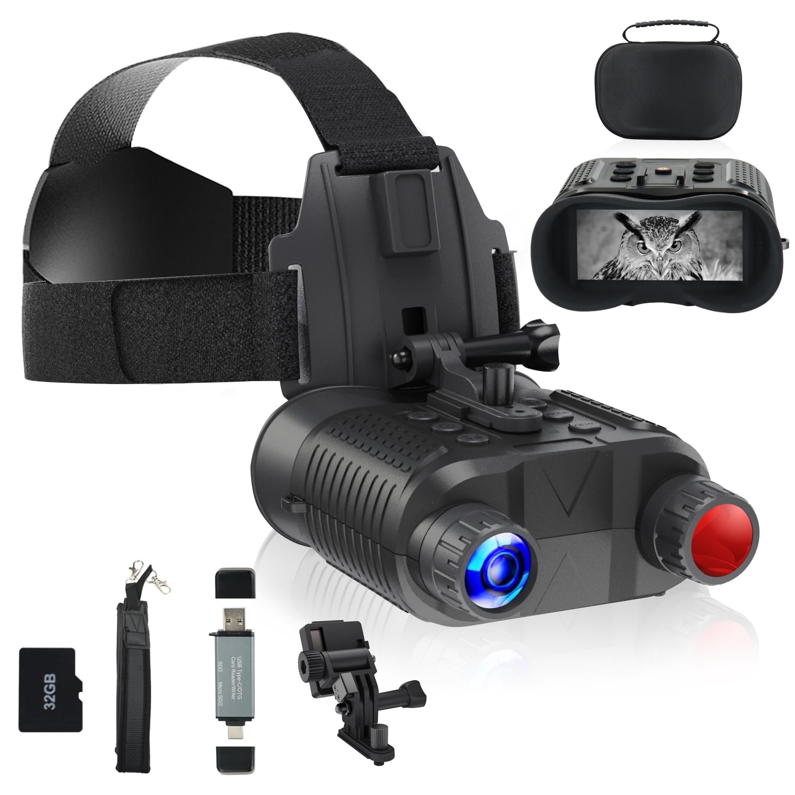 Lovpo Rechargeable Digital Infrared Night Vision Goggles - 1312FT Range, 2.7