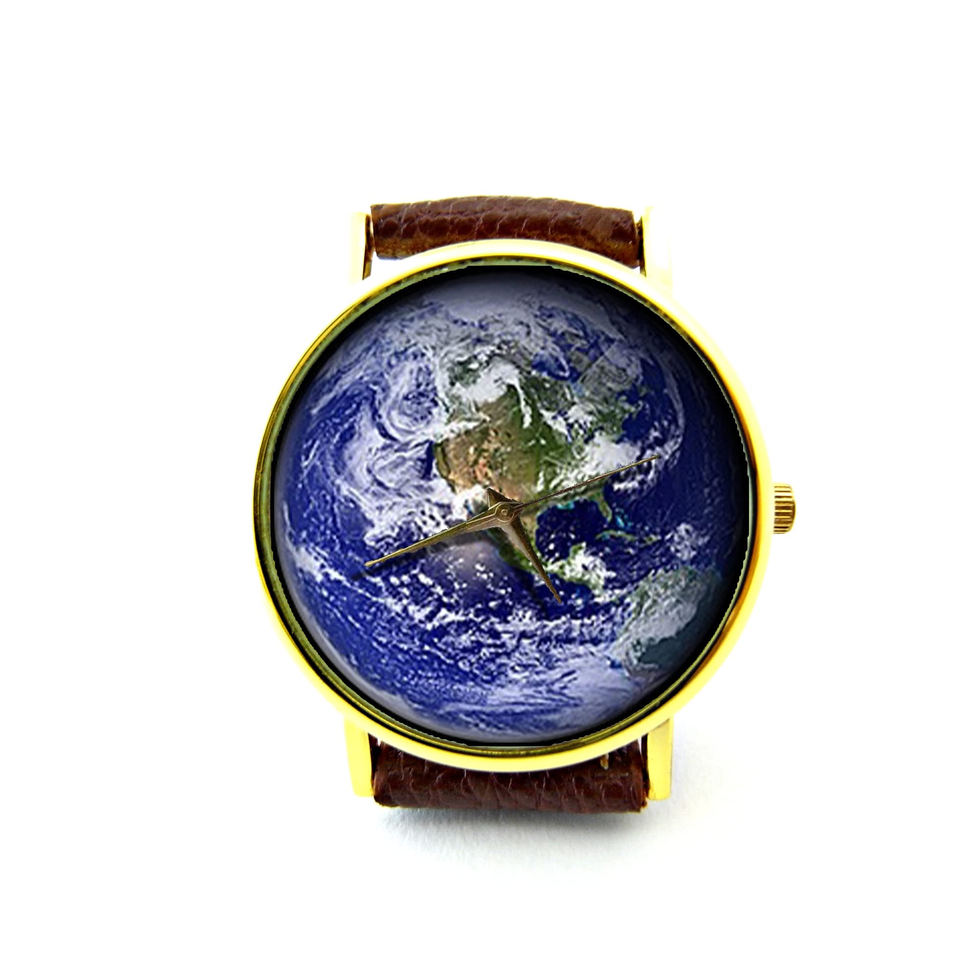 Premium Genuine Leather Earth Watch - Handmade Bracelet Watch for Men & Women - Stylish & Durable P012 - Perfect for Casual, Office & Outdoor Adventures