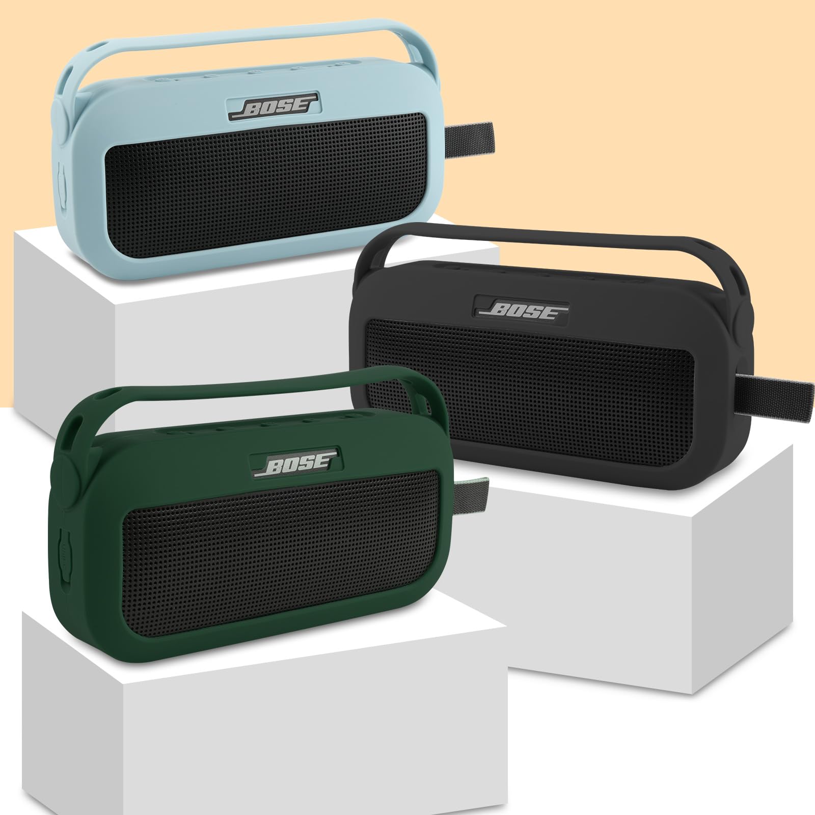 Bose SoundLink Flex Silicone Protective Case Cover with Handle - Durable Travel Pouch for Bose SoundLink Flex Speaker (Cypress Green) - Perfect for Outdoor Adventures, Beach Trips & Daily Commute