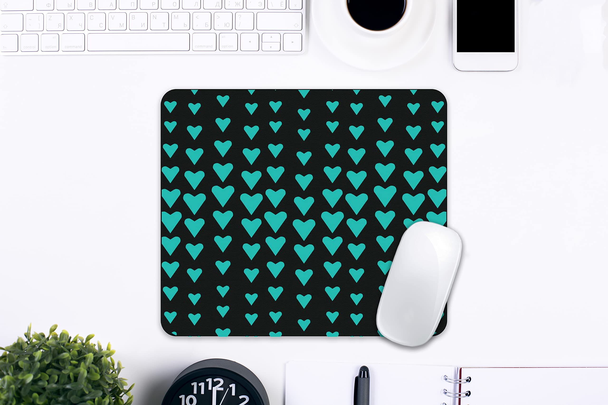 OTM Essentials Artist Series Fabric Mouse Pad - Falling Hearts Love Design for Gamers & Office Use | Non-Slip, Smooth Tracking Surface | Perfect Gift for Valentine's Day & Anniversary