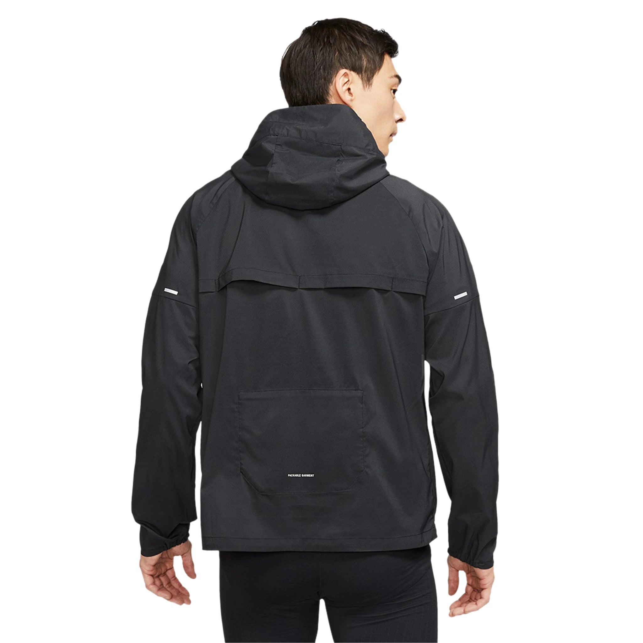 Nike Repel Packable Black Windrunner Jacket - Lightweight Water-Resistant Hooded Windbreaker for Men & Women - Perfect for Hiking, Running & Outdoor Adventures