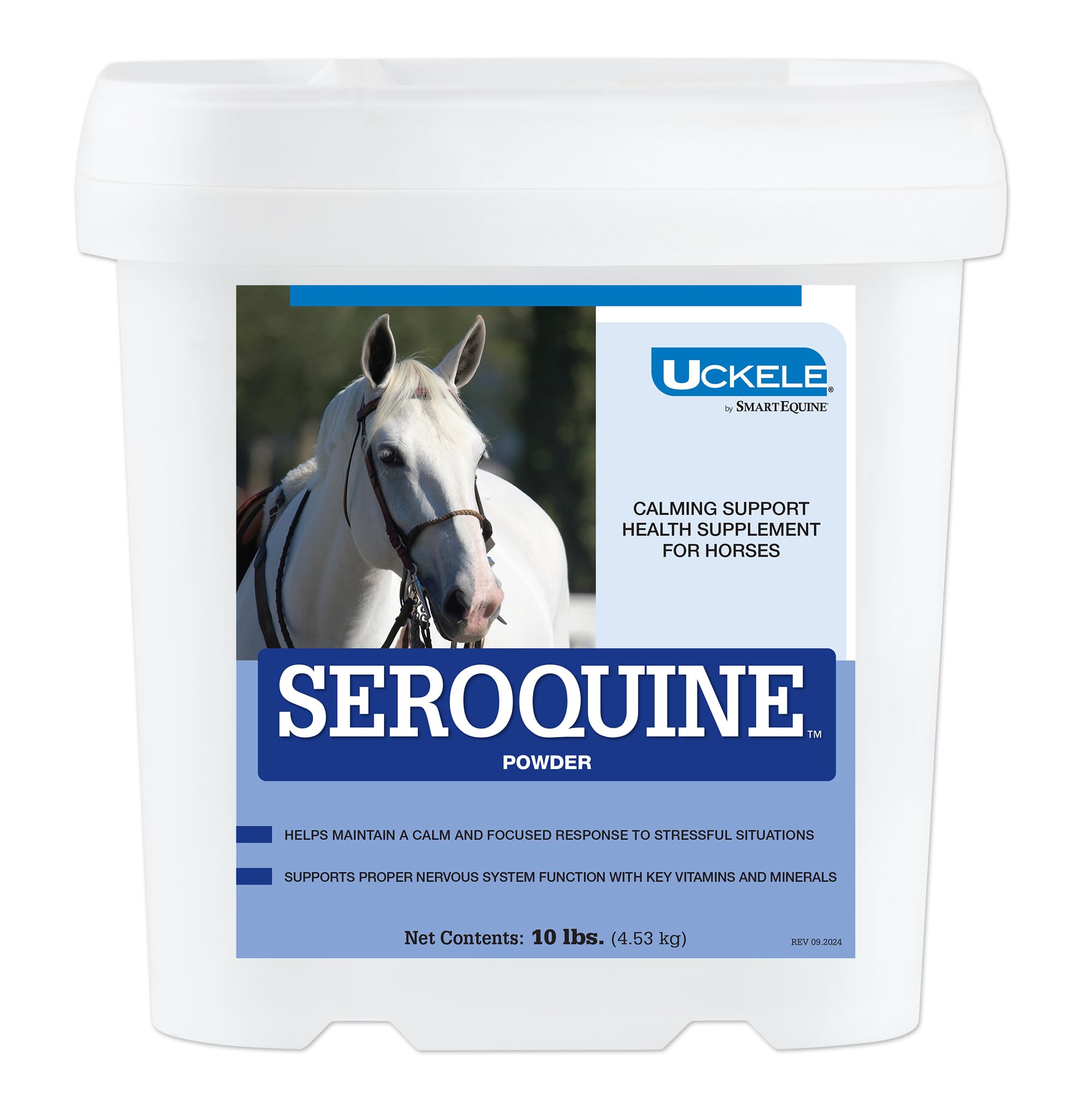 SmartEquine Seroquine Powder - Herb-Free Horse Calming Supplement for Travel & Competition | 10 lb | Promotes Relaxation & Focus for Show Horses, Trail Rides & Training