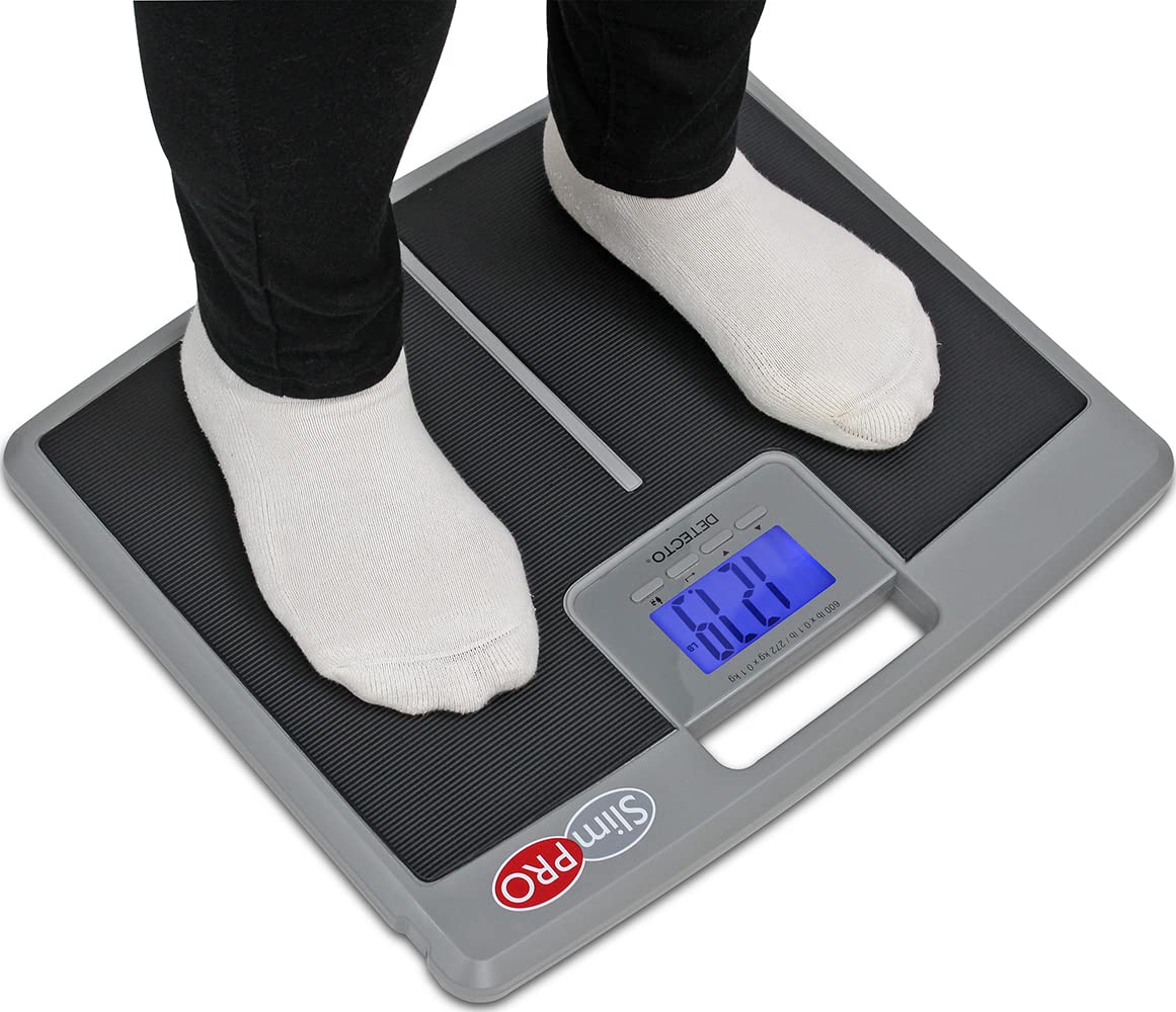 Detecto SlimPro Digital Bathroom Scale - Portable Electronic Weight Scale for Home Use, Accurate Body Weight Measurement for Fitness, Health Tracking & Weight Loss Goals