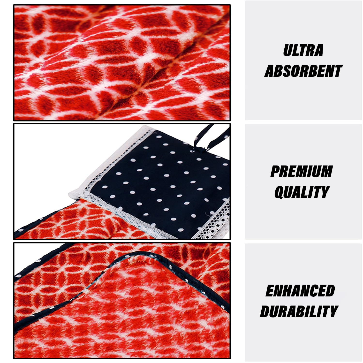 Kuber Industries 3-Pack Soft Cotton Kitchen Towels with Hanging Loop | Double-Sided Absorbent Hand Towels for Bathroom, Kitchen & Wash Basin | Reusable & Machine Washable | Circle Pattern Design | Perfect for Drying Hands, Dishes & Household Cleaning