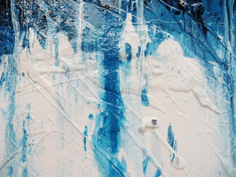 Blue Abstract Denim Beauty Painting 240cm x 100cm - Large Wall Art for Living Room, Bedroom & Office Decor