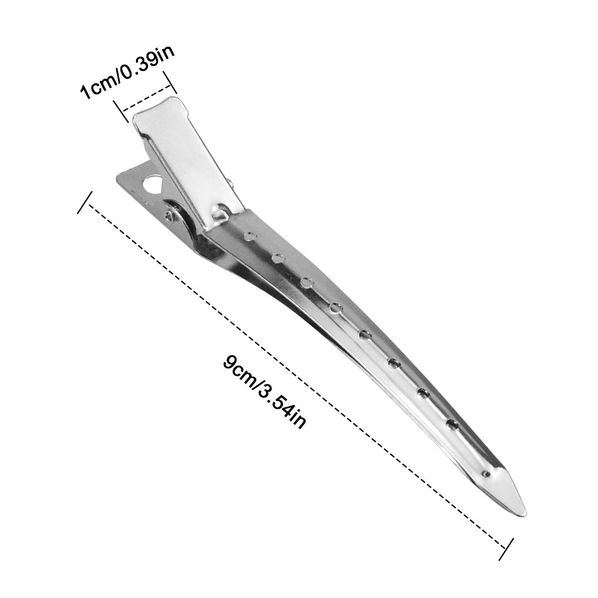 24Pcs Duck Billed Hair Clips - 3.5 Inch Professional Metal Hair Sectioning Clips for Salon, Barbershop & DIY Styling (Silver) - Perfect for Women, Girls Hair Accessories & Bow Making