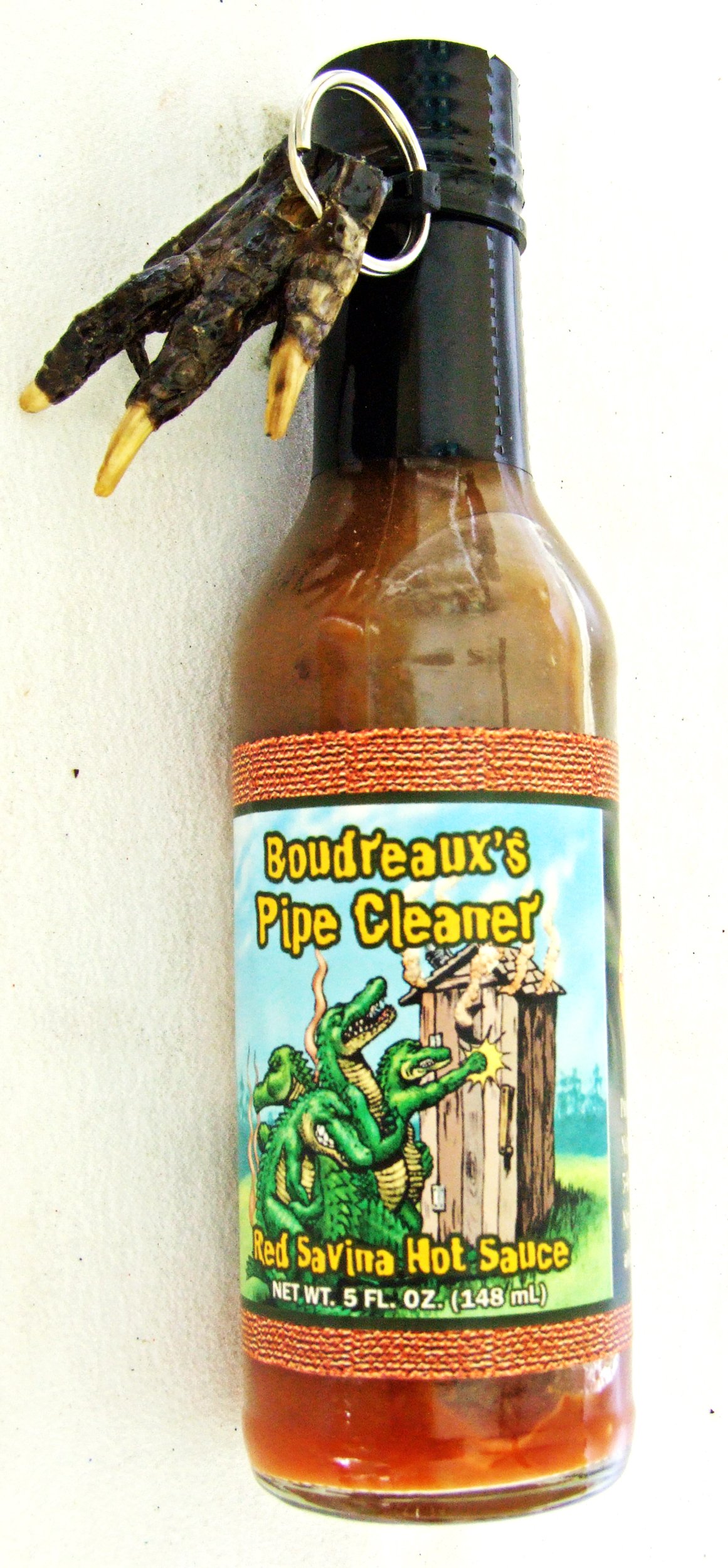 Boudreaux's Alligator Red Savina Hot Sauce with Free Gator Claw - Spicy Cajun Pepper Sauce for Cooking, Grilling & Gifts - Perfect for Seafood, Wings & Cajun Recipes