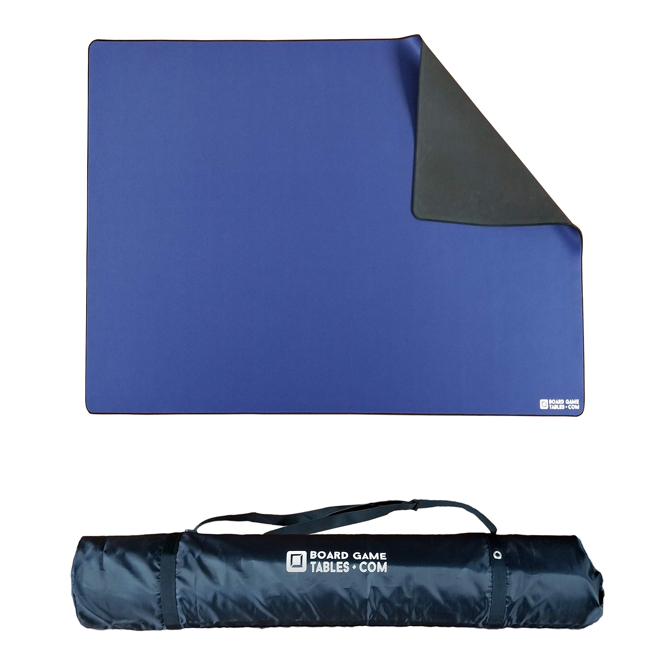 Premium 3.5'x5.5' Board Game Playmat - Extra Thick Cushioned Surface with Stitched Edges & Water Resistant Coating - Includes Convenient Carrying Case - Perfect for Tabletop Games, Magic: The Gathering, Dungeons & Dragons RPG Sessions - Large Blue Gaming Mat for Home Game Nights & Tournaments