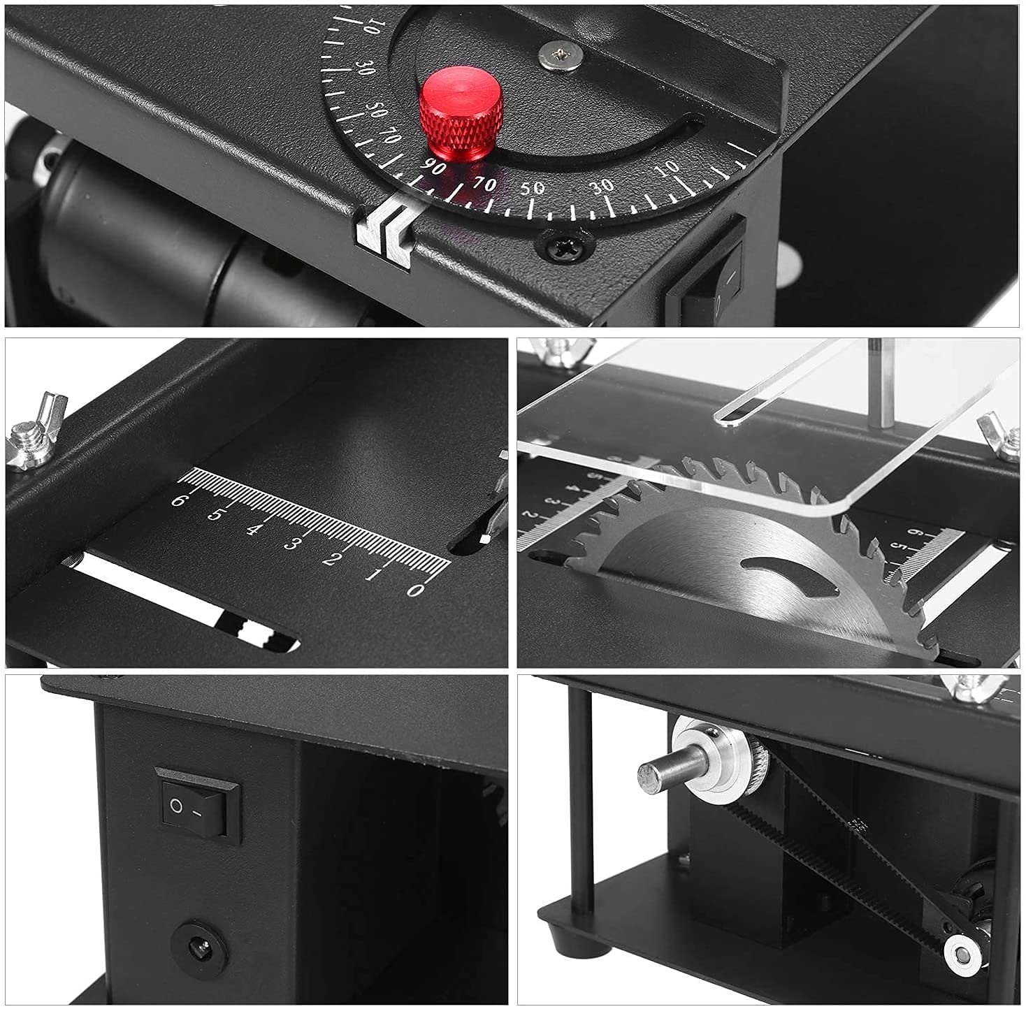 Mini Electric Table Saw for Wood Cutting & Polishing - Adjustable Height & Angle, Portable DIY Woodworking Tool for Wooden Model Crafts, PCB Cutting - Perfect for Hobbyists & DIY Projects