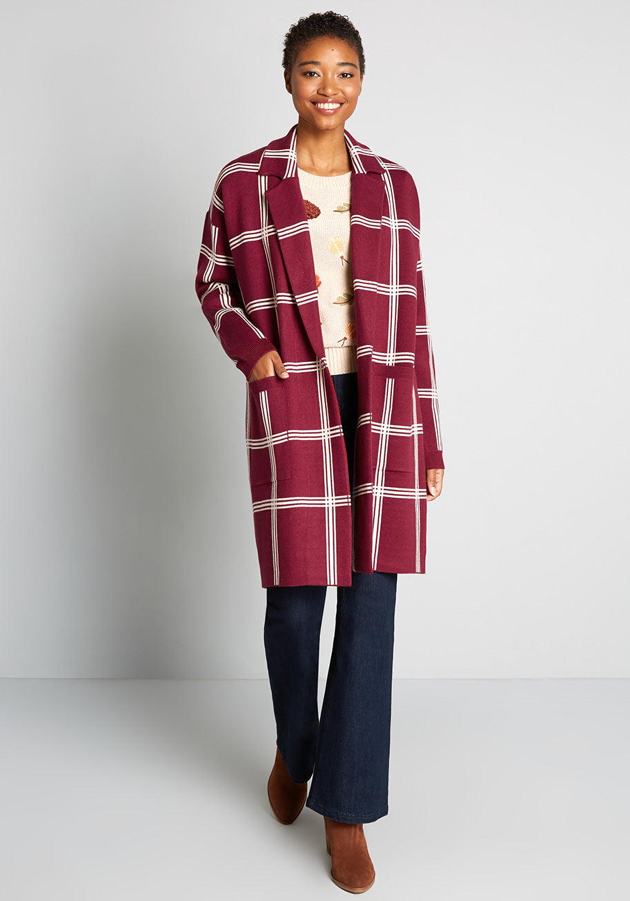 Mid Century Modern Love Sweater Coat - Vintage Inspired Knit Cardigan for Women | Perfect for Fall Fashion, Date Nights & Cozy Home Wear