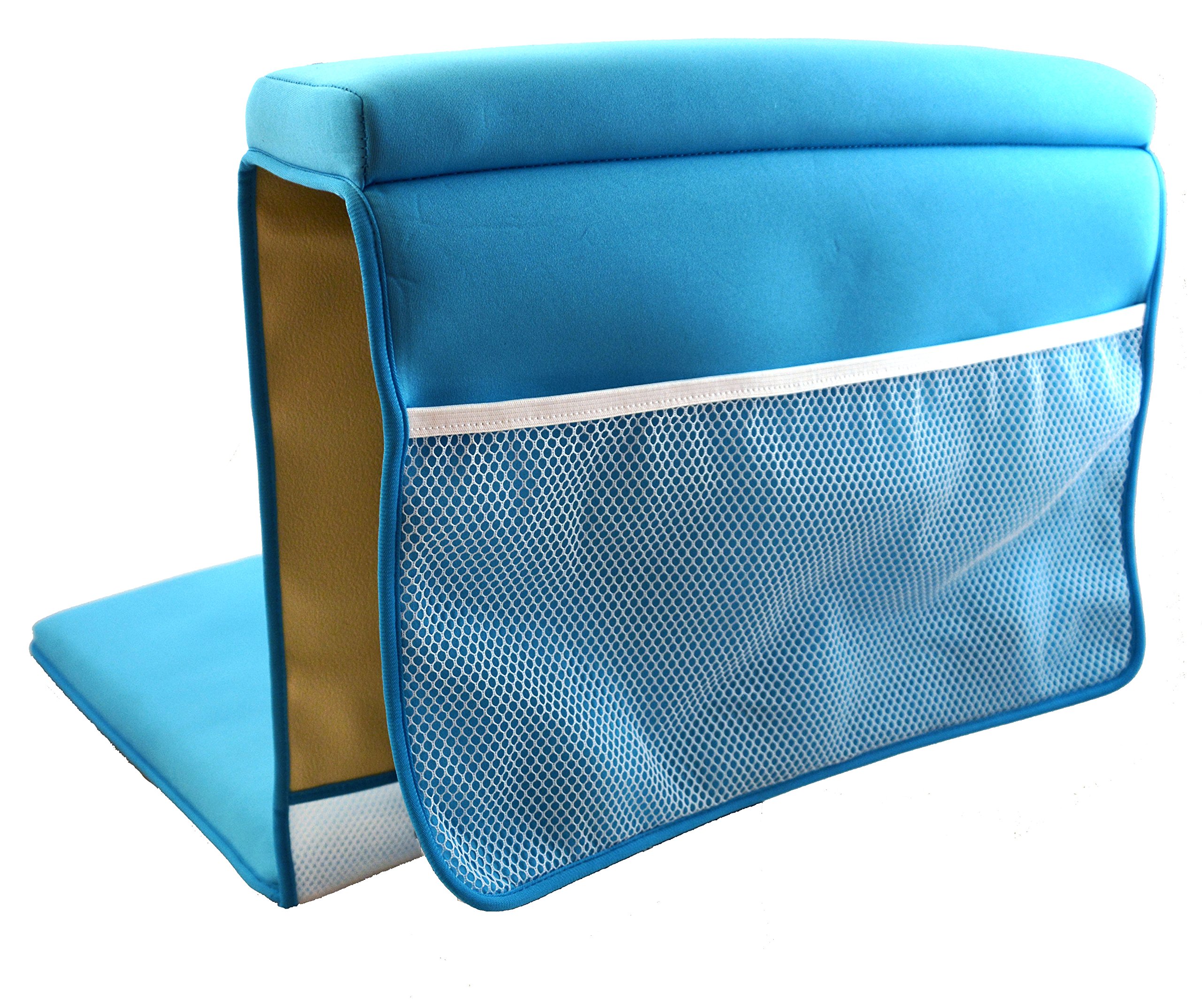 Blue Padded Bath Kneeler with Pockets - Soft Knee & Elbow Cushion for Baby Bath Tub | Comfortable Bathing Mat for Infants, Toddlers & Caregivers | Perfect for Bathtime Safety & Comfort