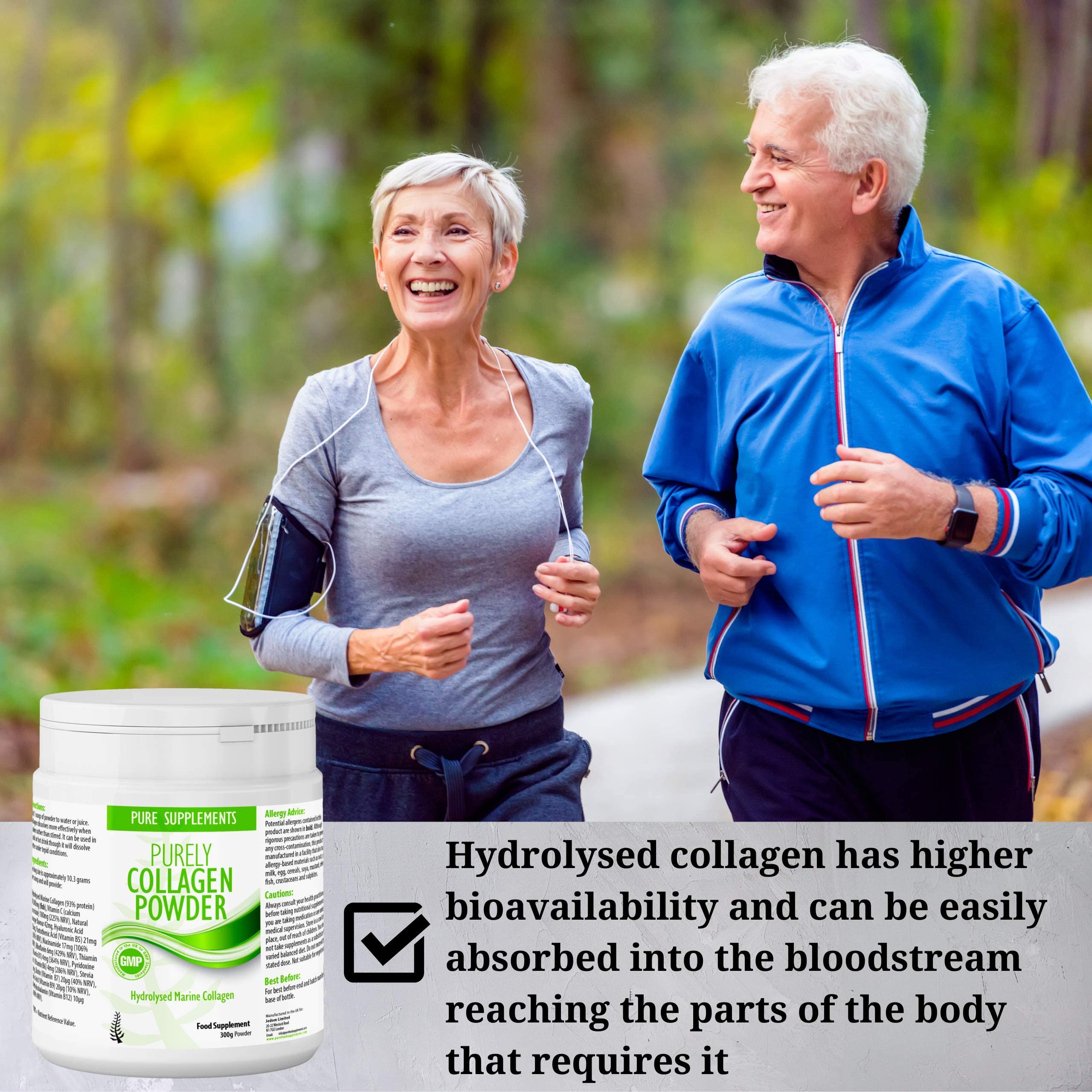Premium Marine Collagen Powder with Hydrolyzed Protein Peptides | Supports Joint, Skin, Hair & Nail Health | Contains Hyaluronic Acid, Vitamin C & Biotin | Soluble Orange Flavor Supplement for Women & Men | Ideal for Post-Workout Recovery & Anti-Aging Skincare Routine