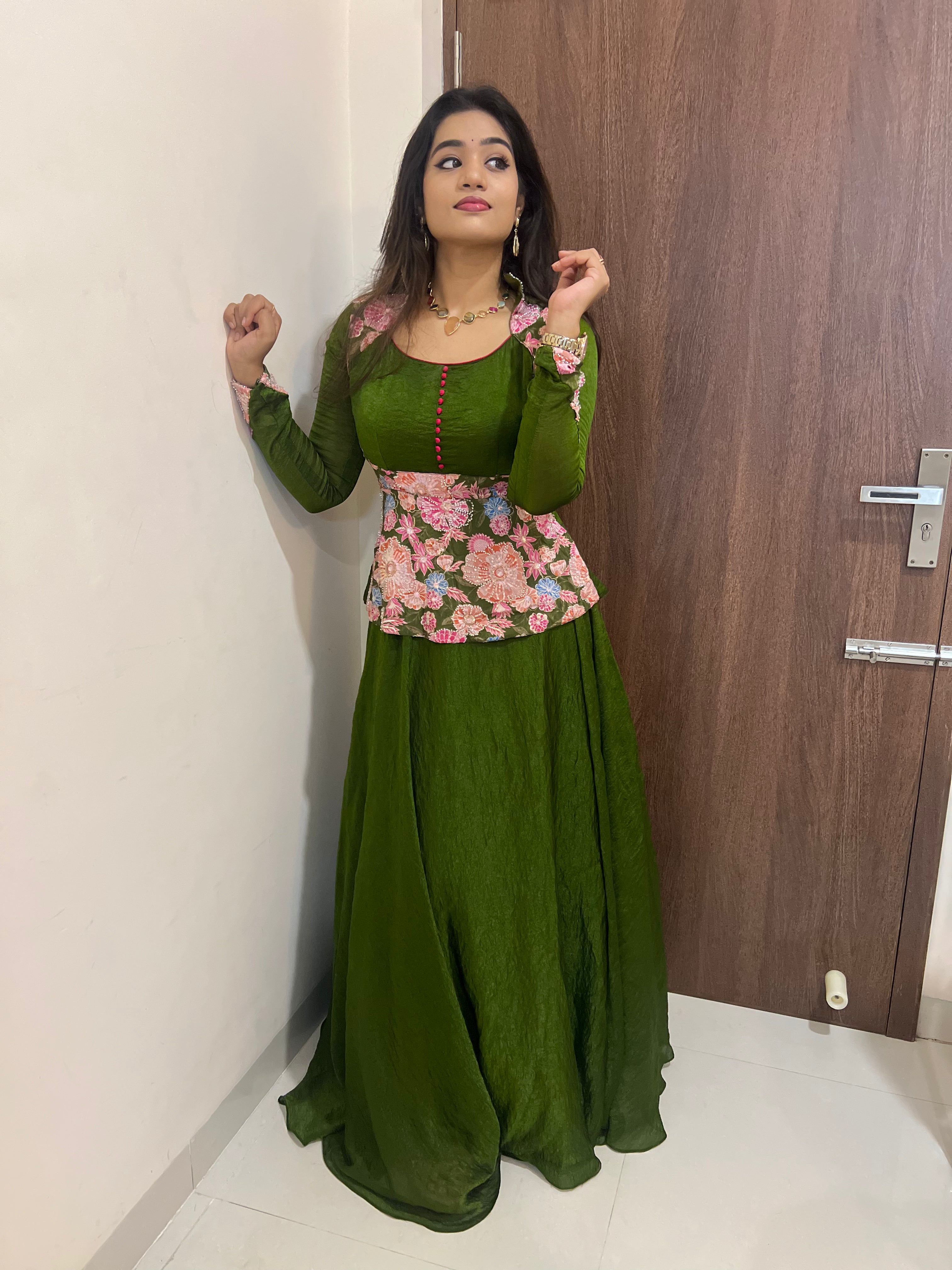Amulya Premium Designer Peplum Top and Skirt Set for Women - Elegant Party Wear & Special Occasion Outfit | Perfect for Weddings, Cocktail Parties & Date Nights