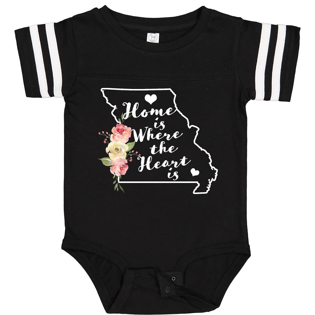 Inktastic Missouri Home is Where The Heart is Watercolor Baby Bodysuit - Soft Cotton Onesie for Newborns, Infants & Toddlers - Perfect for Family Photos, Holidays & Everyday Wear