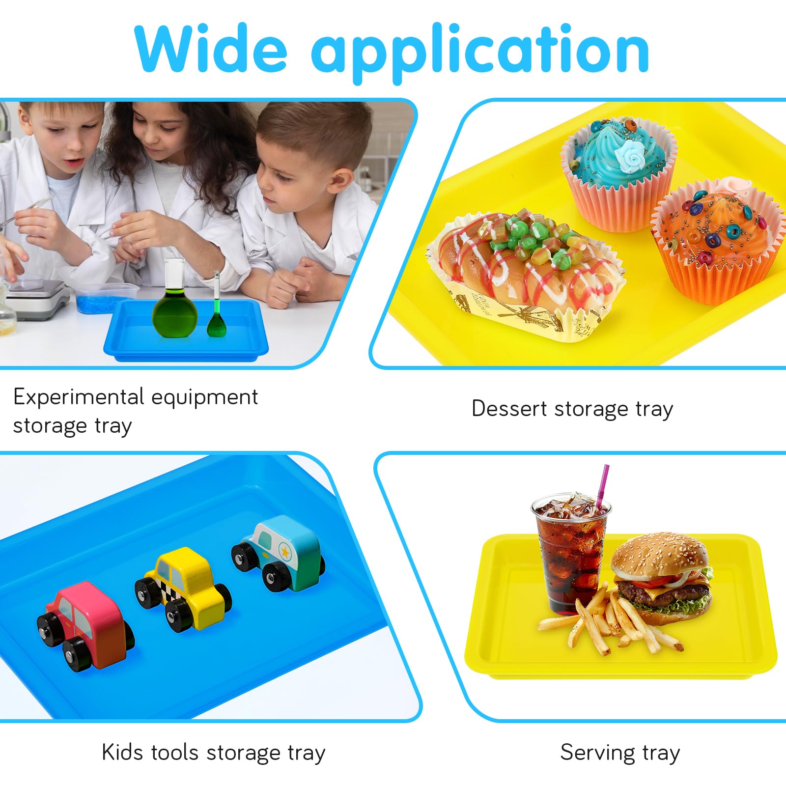 20 Pack Stackable Plastic Art Trays - 5 Color Sensory Activity Trays for Kids DIY, Bead Painting, Sand Play & Crafts (9.65